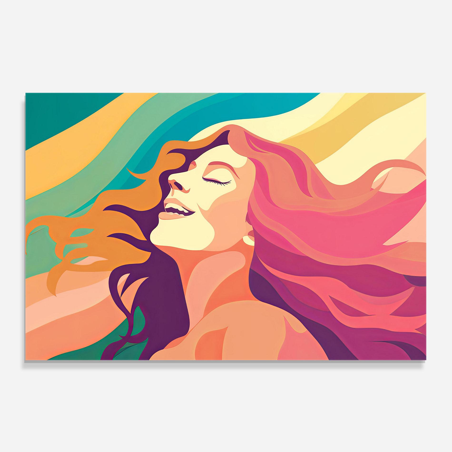 Konyhai üveg hátfal Pink Pop Hair mockup 0