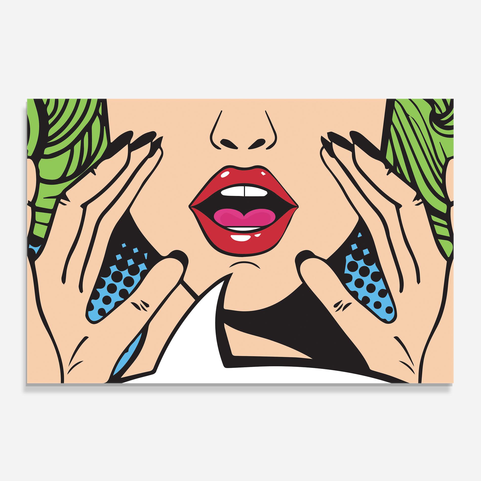 Konyhai üveg hátfal Speaking Pop Art mockup 0