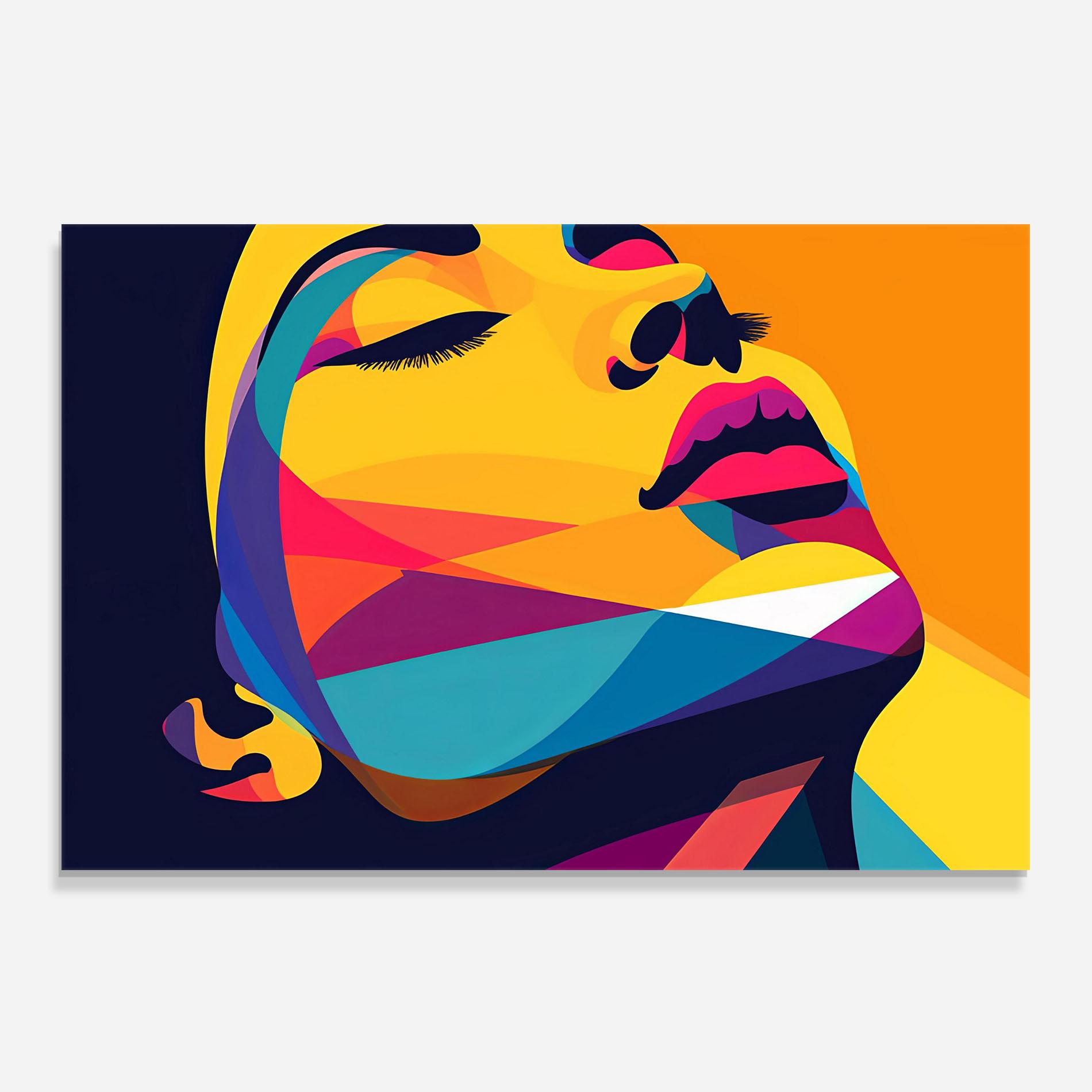 Konyhai üveg hátfal Yellow Pop Face mockup 0