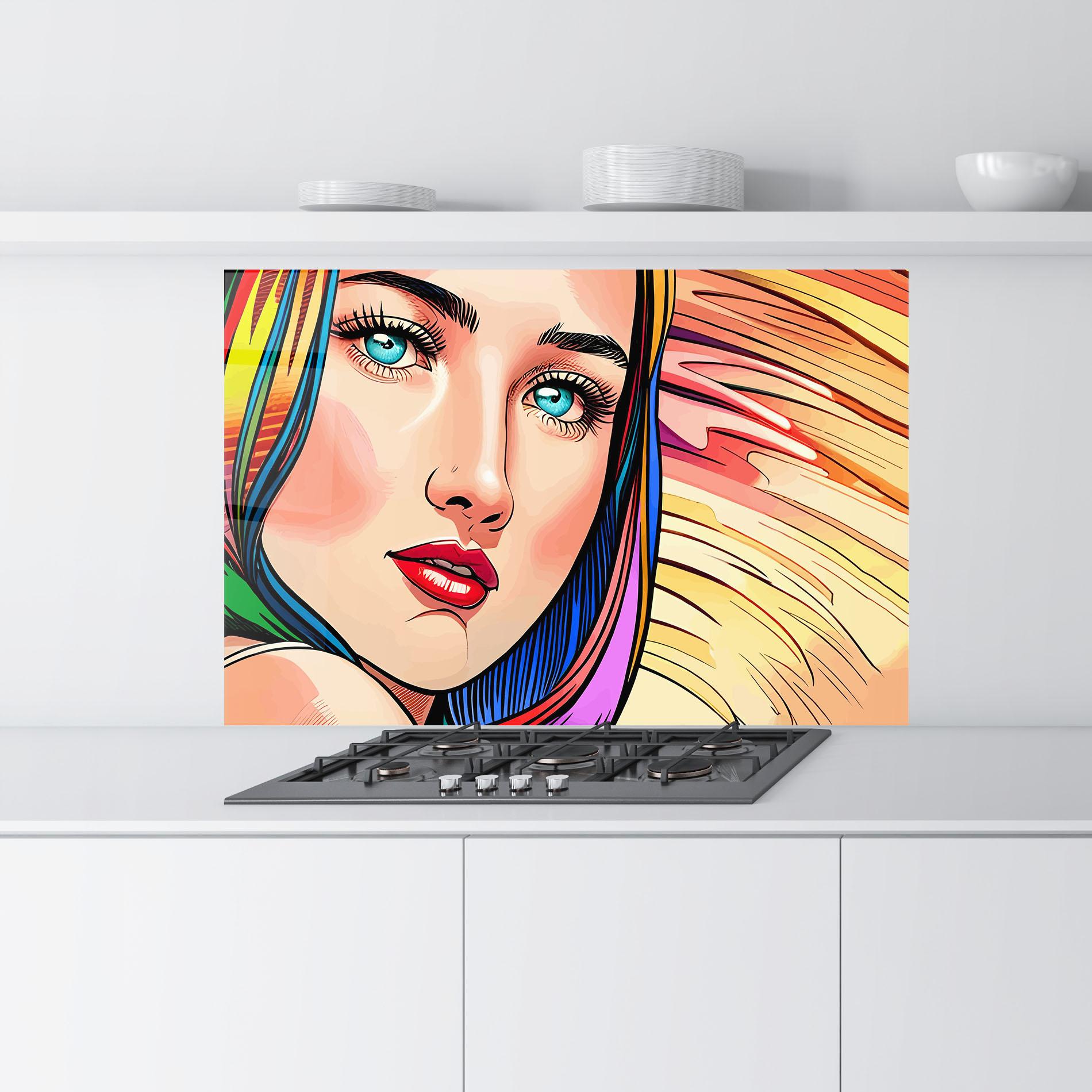 Konyhai üveg hátfal Big Pop Eyes mockup 9