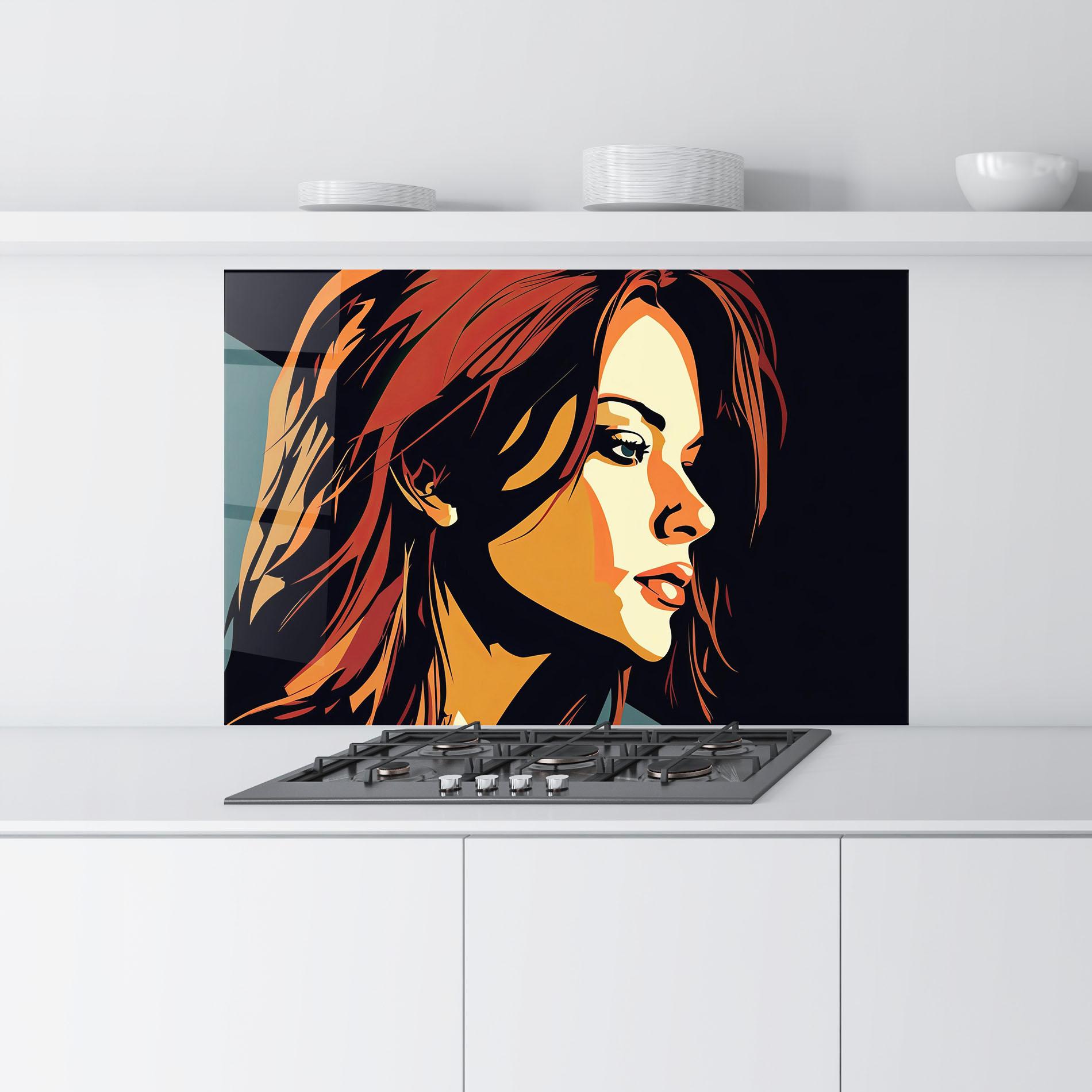 Konyhai üveg hátfal Brown Pop Hair mockup 9