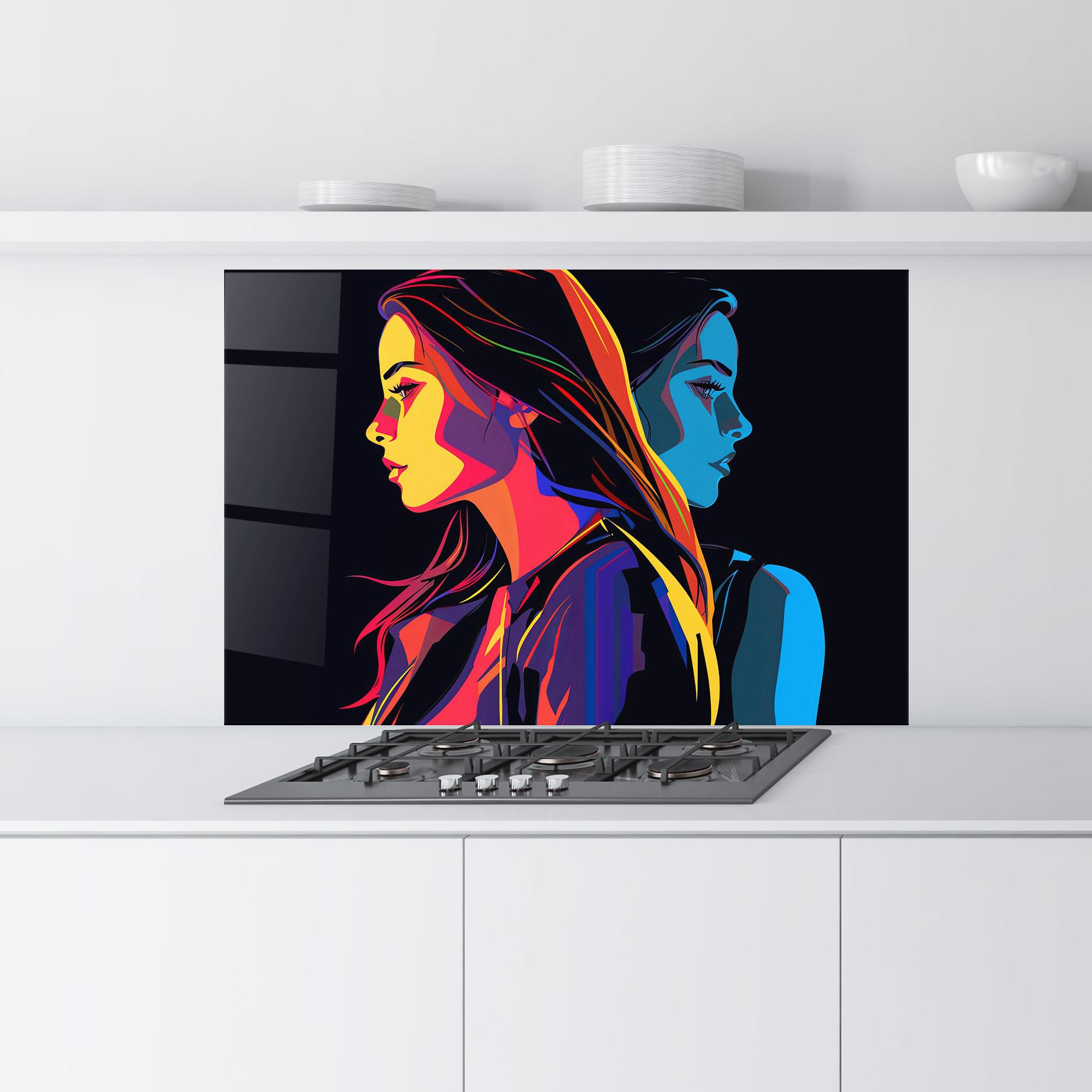 Konyhai üveg hátfal Minimalist Pop Female mockup 9