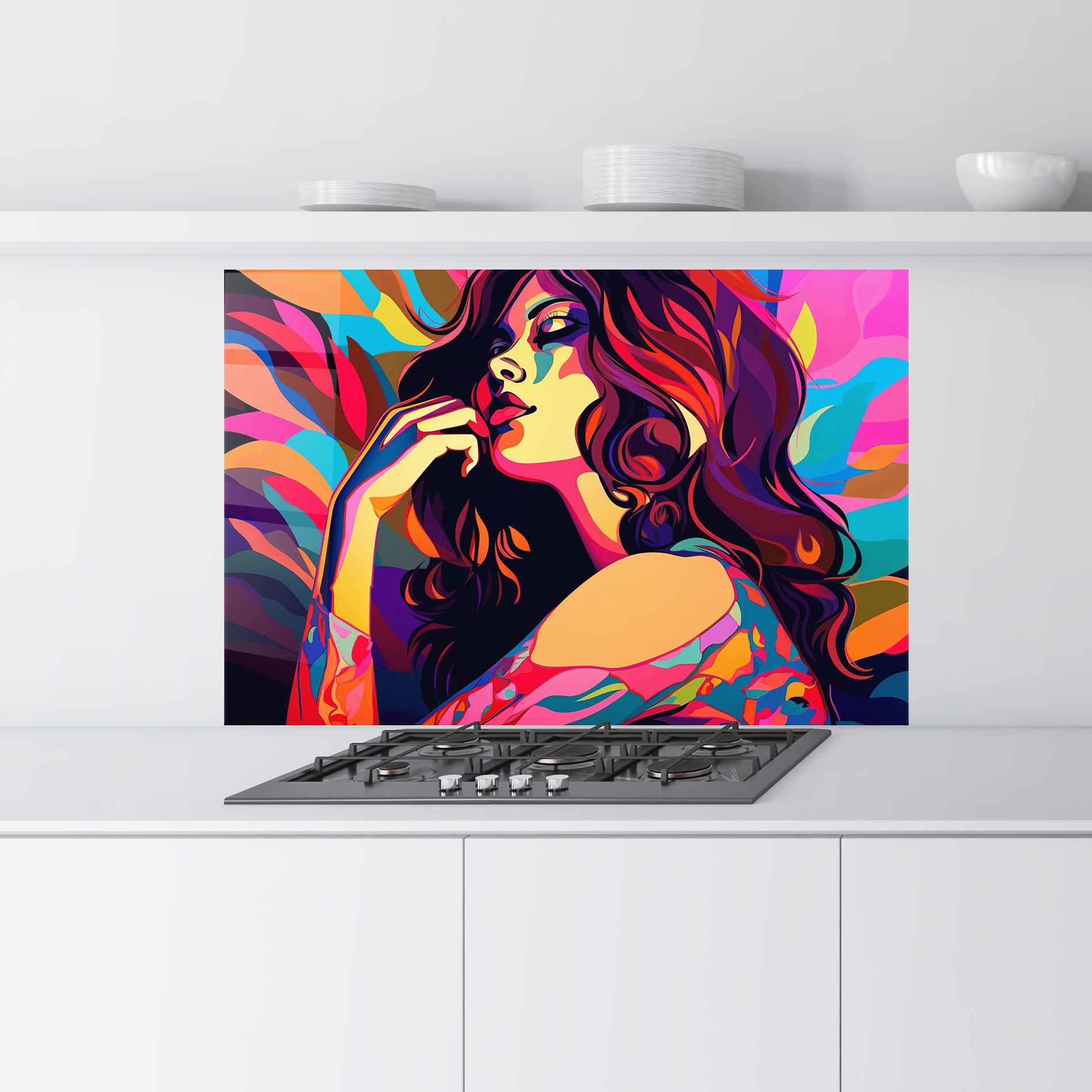 Konyhai üveg hátfal Pop Color Mix mockup 9