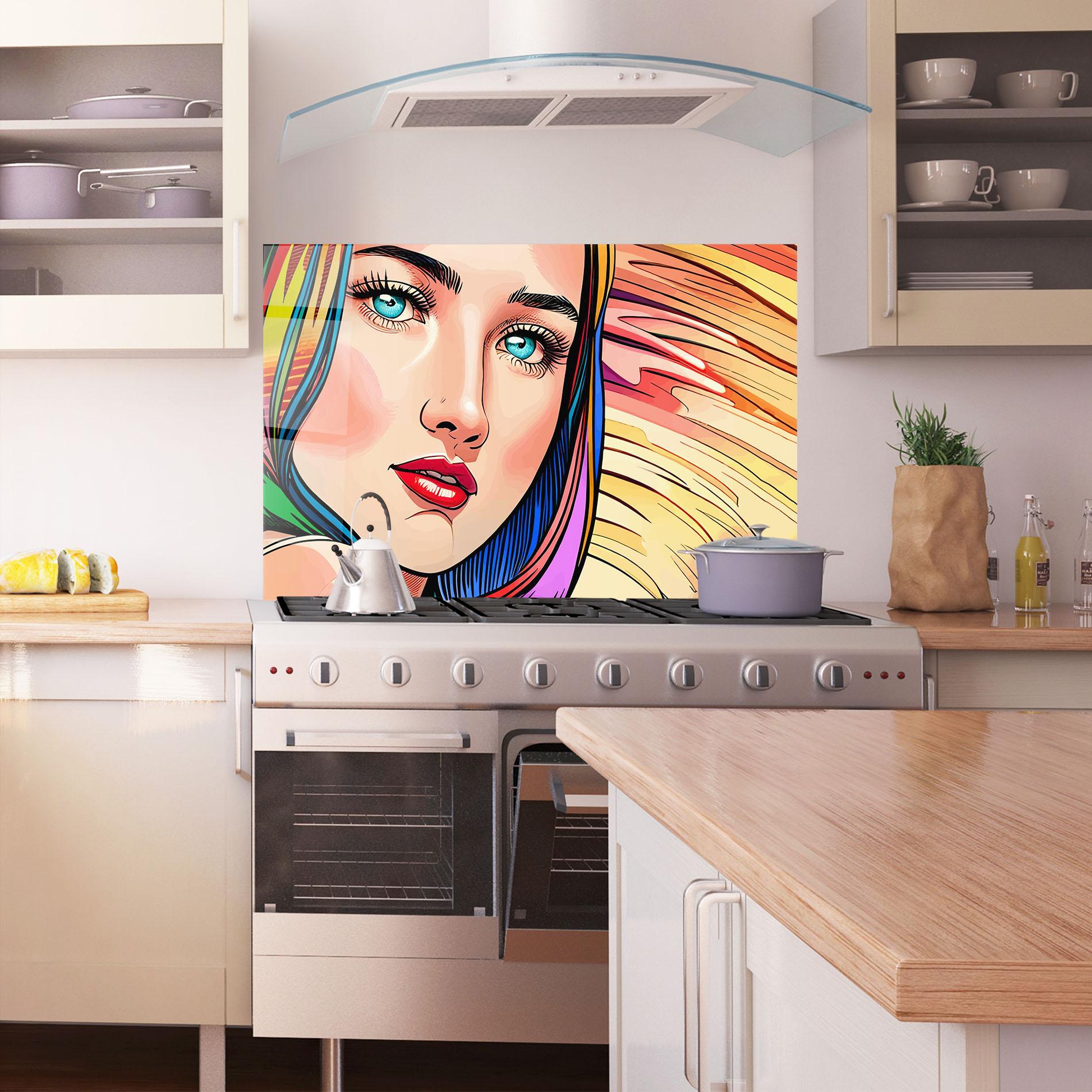 Konyhai üveg hátfal Big Pop Eyes mockup 1