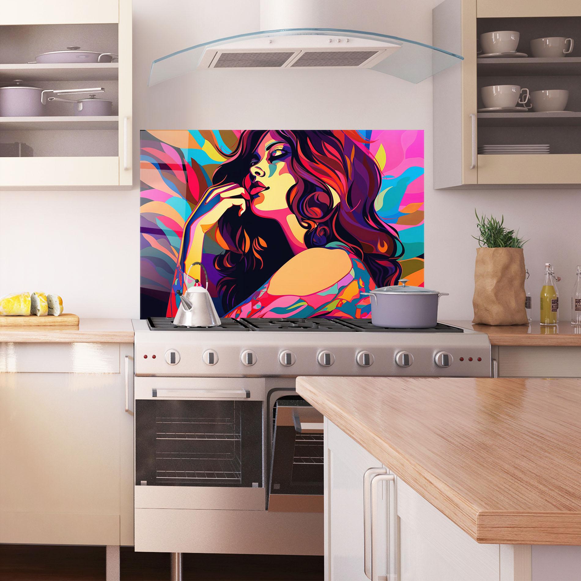 Konyhai üveg hátfal Pop Color Mix mockup 1