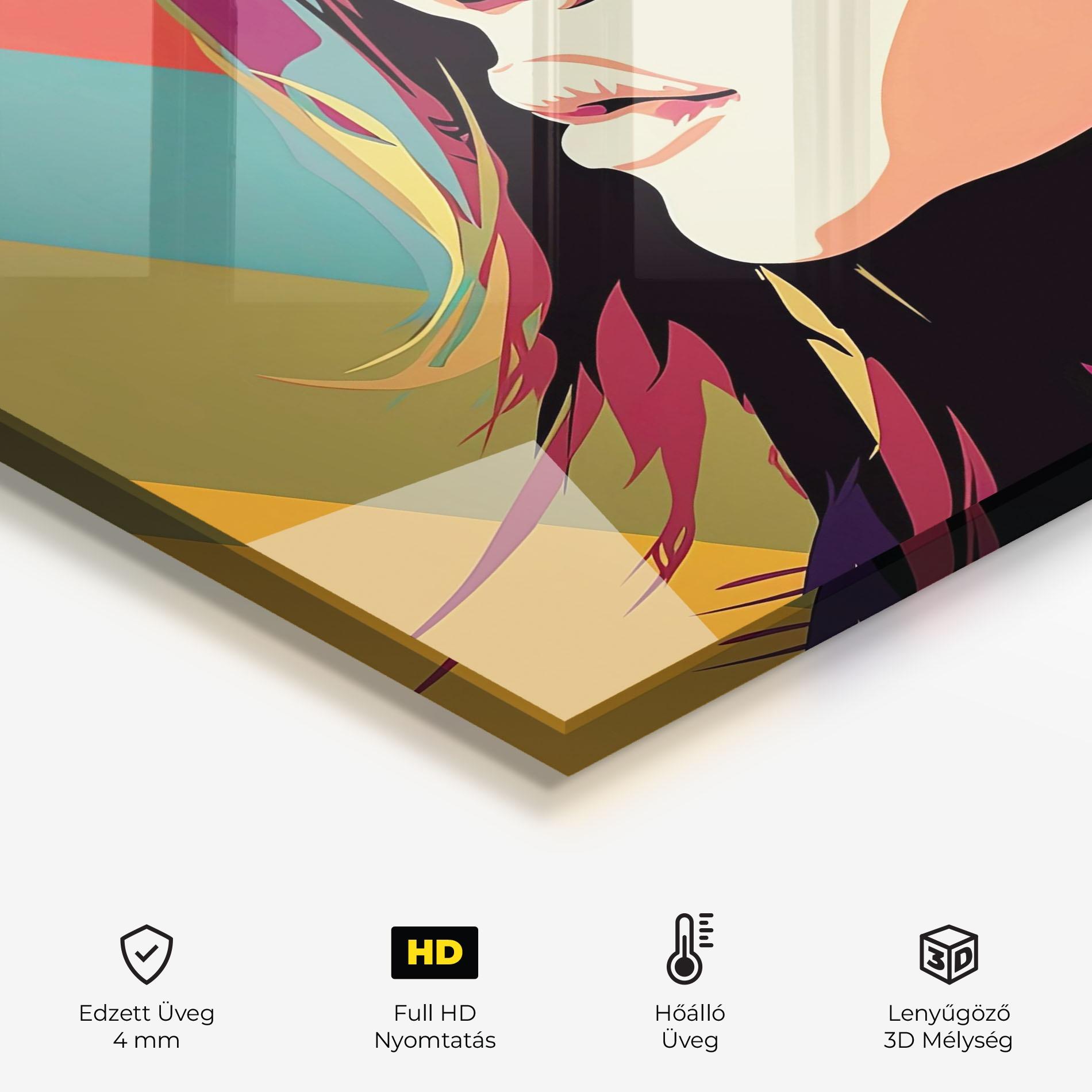 Konyhai üveg hátfal Cream Pop Art mockup 2