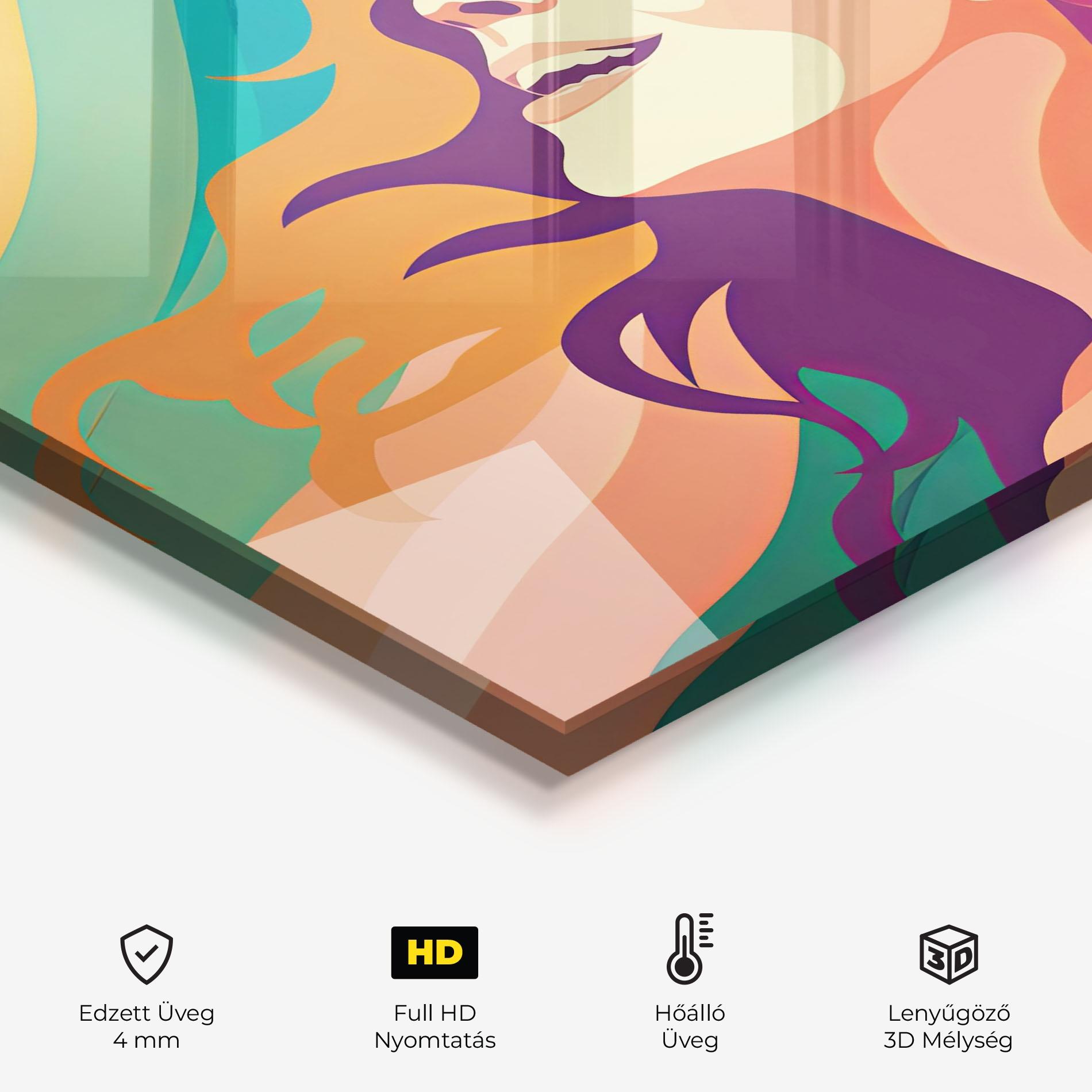 Konyhai üveg hátfal Pink Pop Hair mockup 2