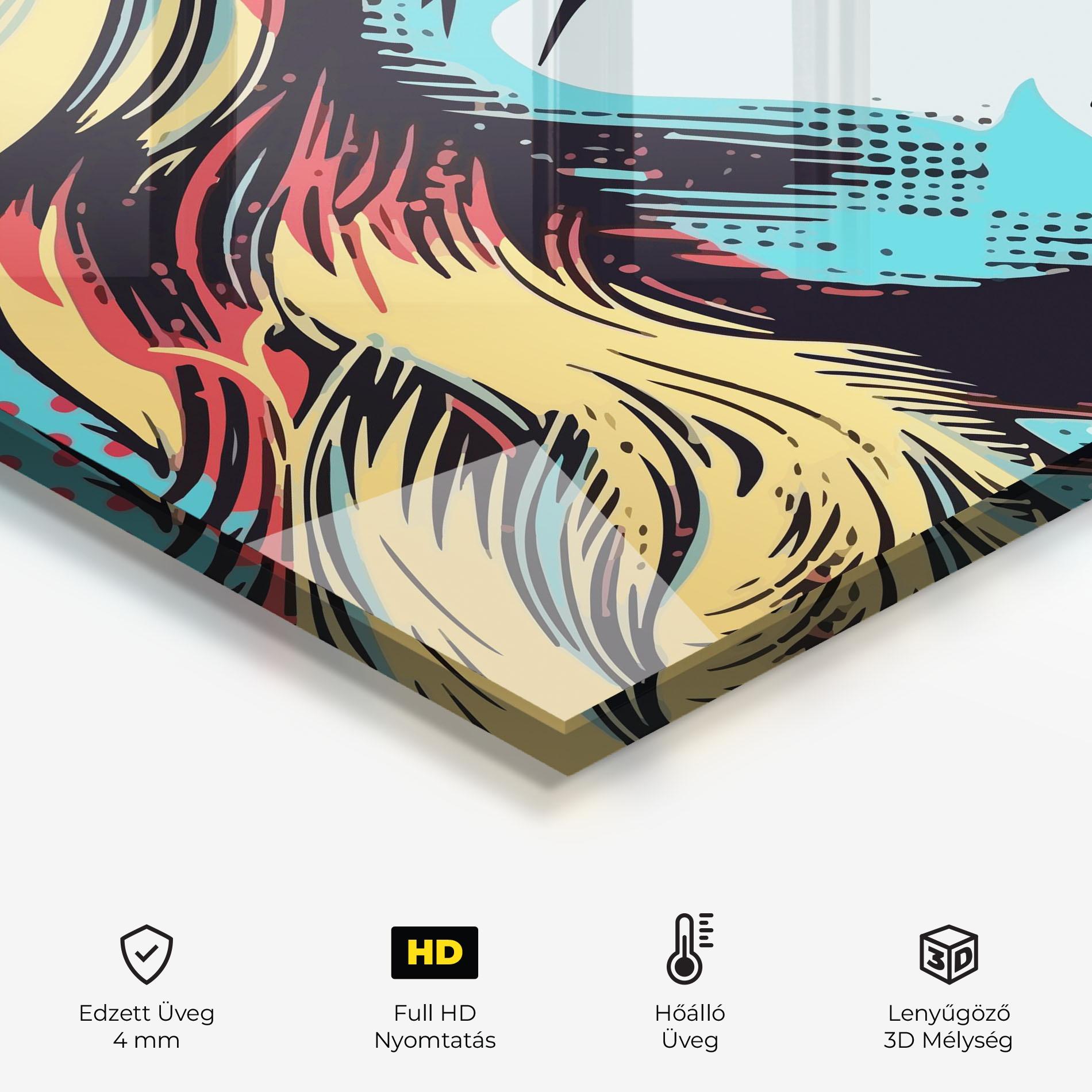 Konyhai üveg hátfal Pop Art Lady mockup 2