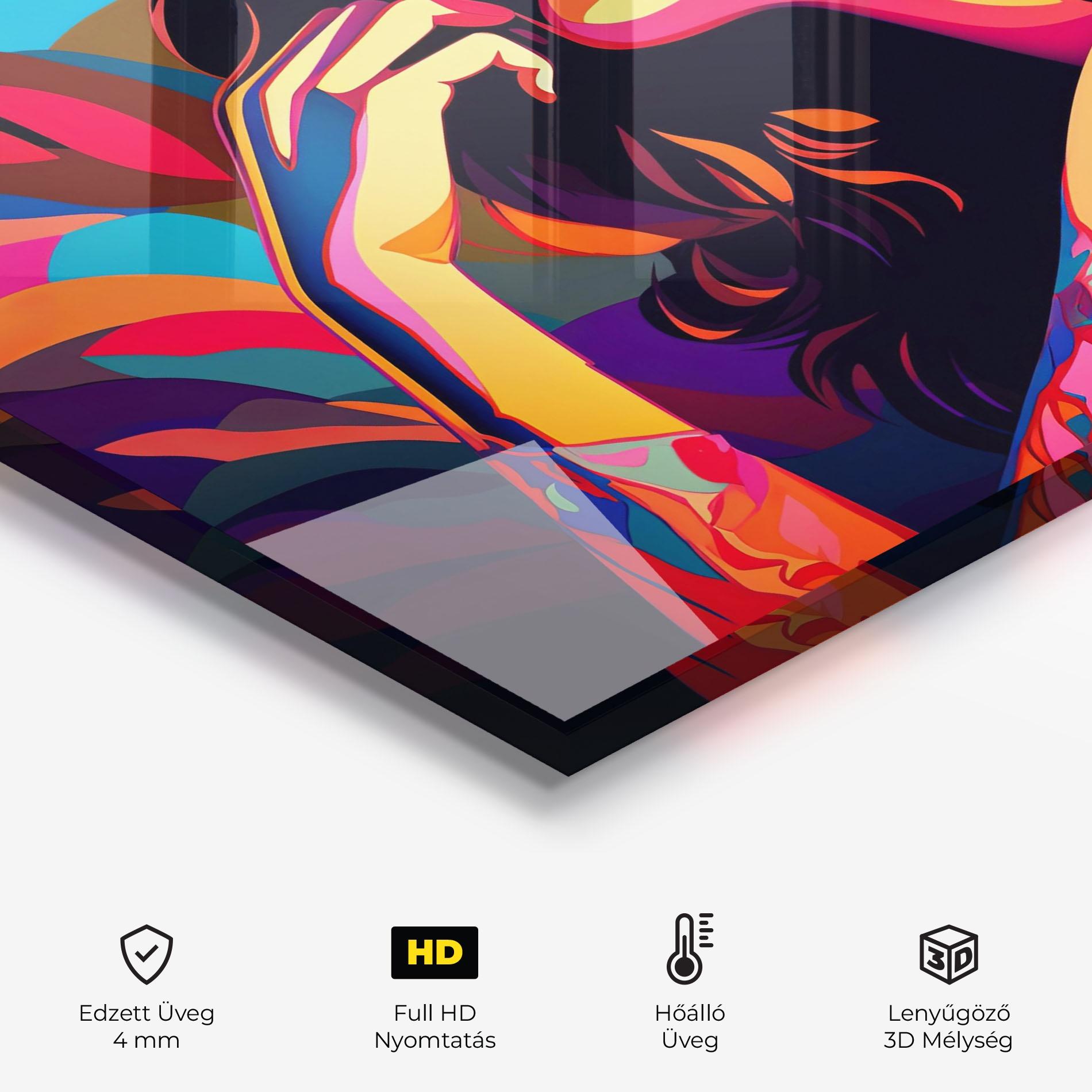 Konyhai üveg hátfal Pop Color Mix mockup 2