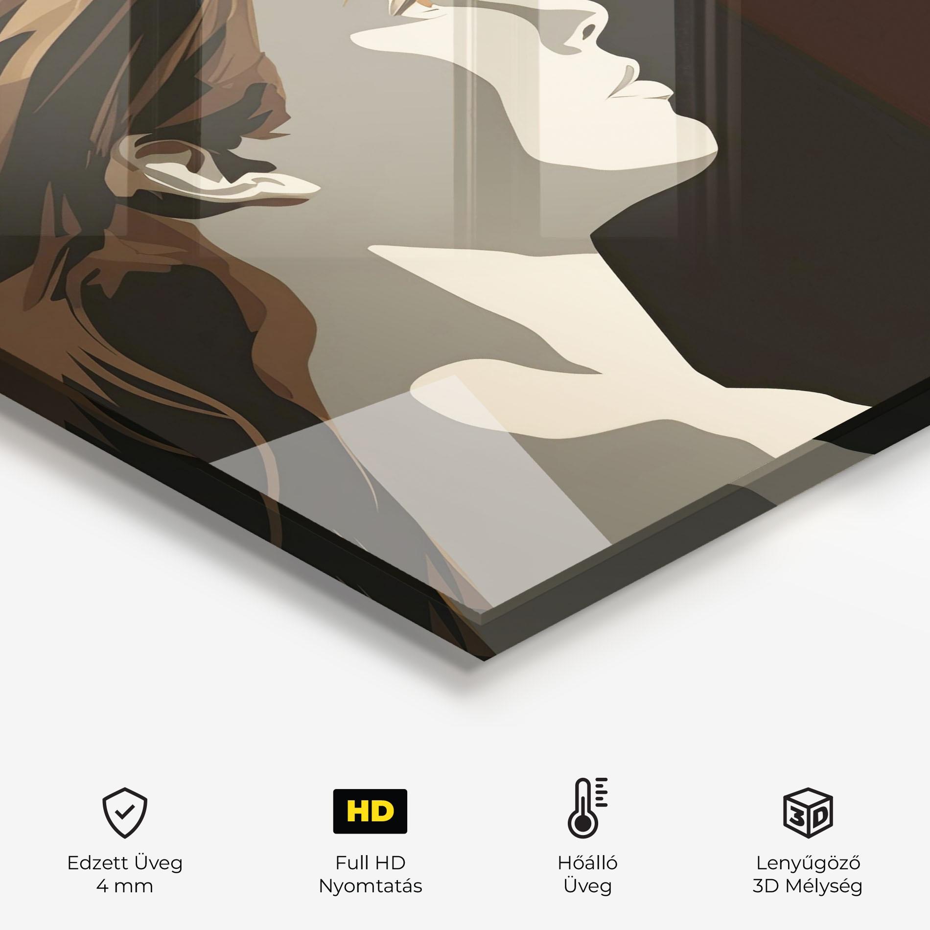 Konyhai üveg hátfal Pop Face To Face mockup 2