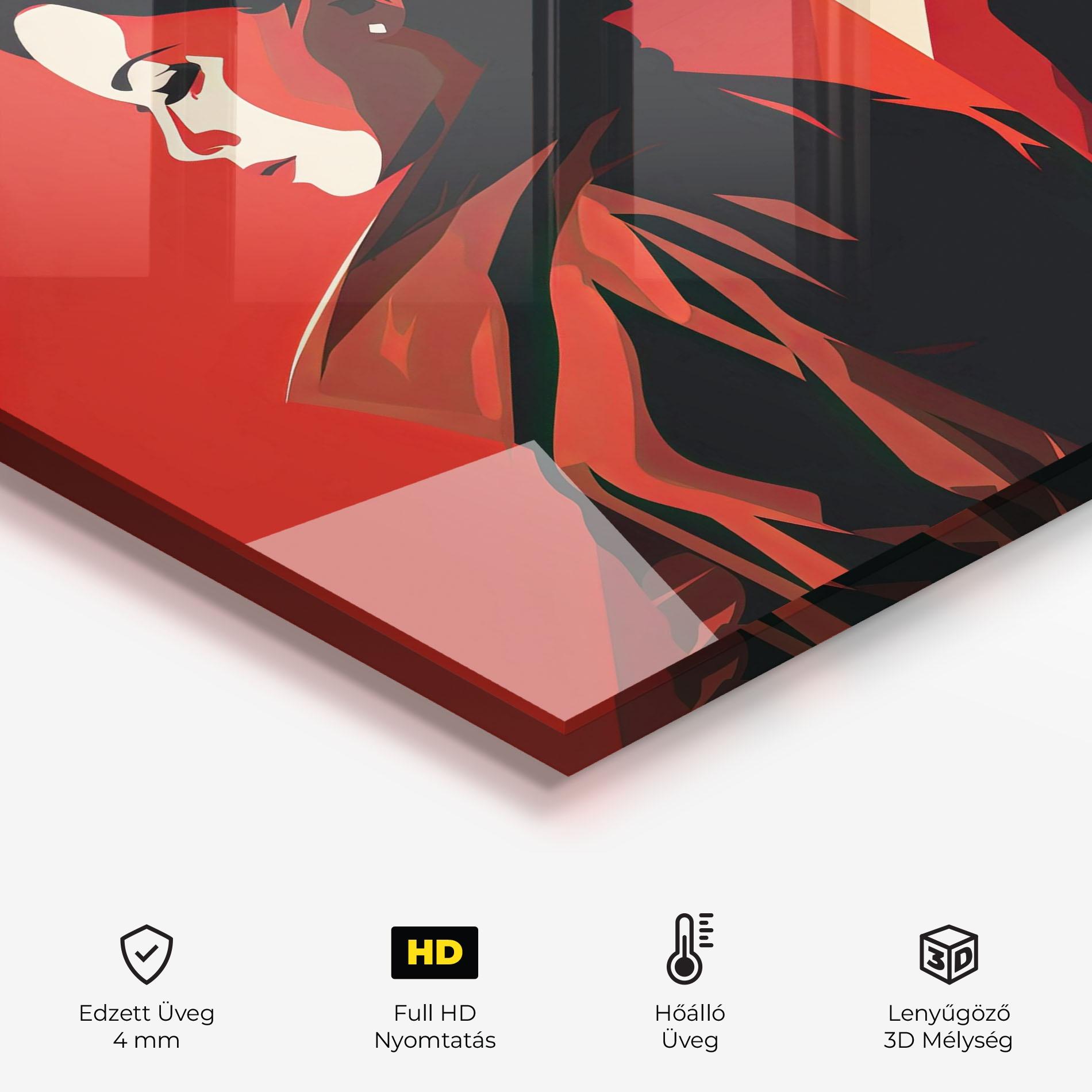 Konyhai üveg hátfal Pop Outfit Lady mockup 2