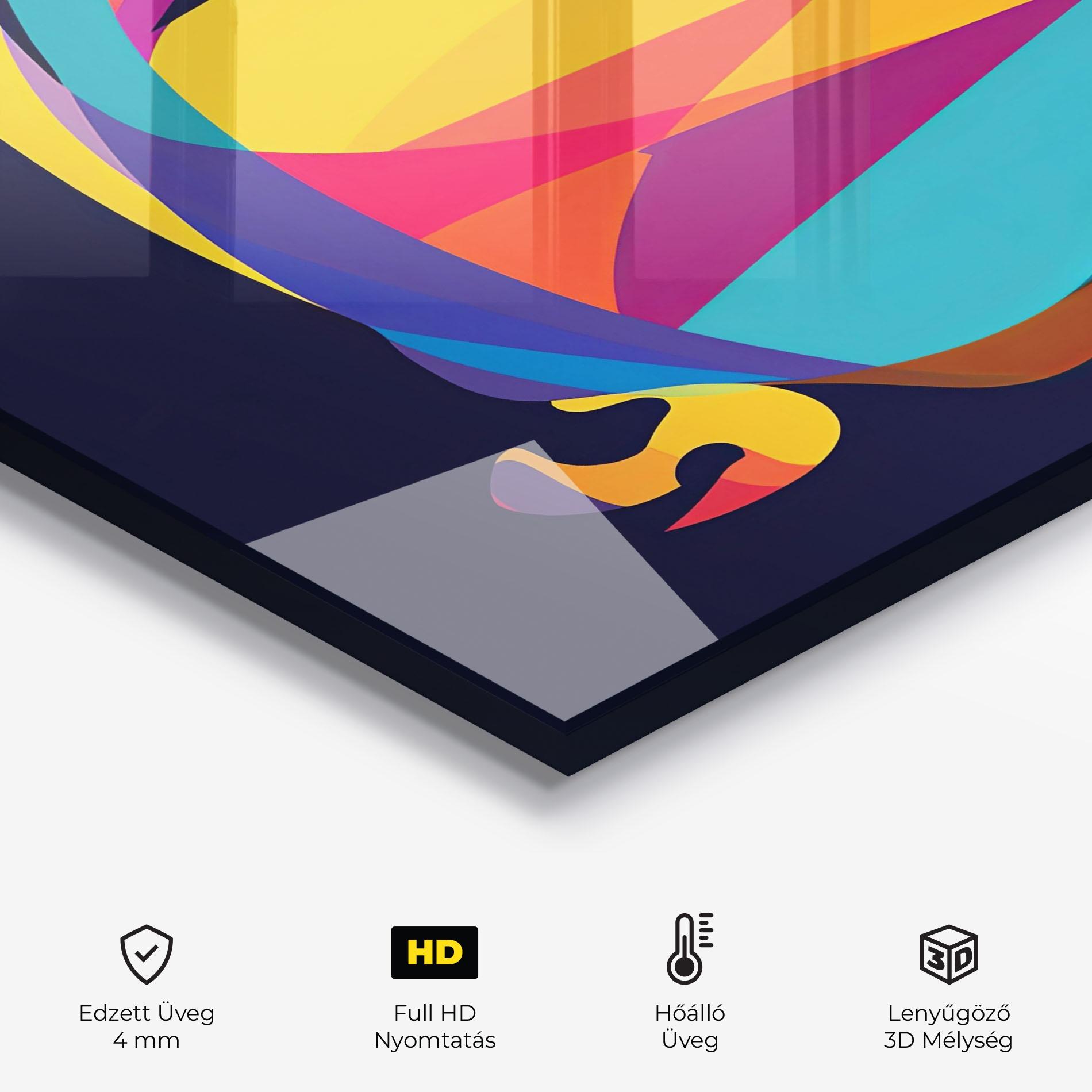 Konyhai üveg hátfal Yellow Pop Face mockup 2