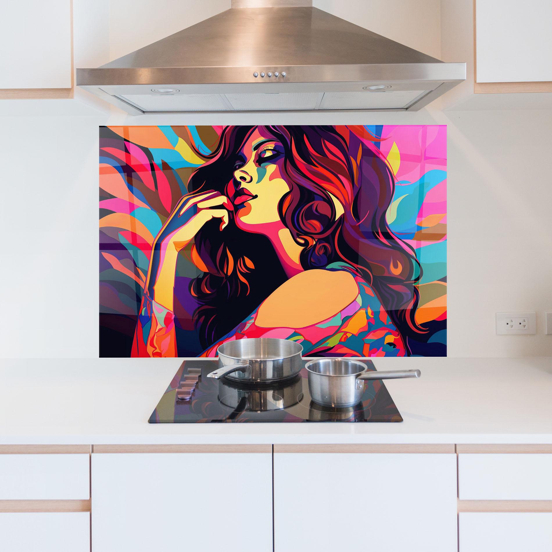 Konyhai üveg hátfal Pop Color Mix mockup 5