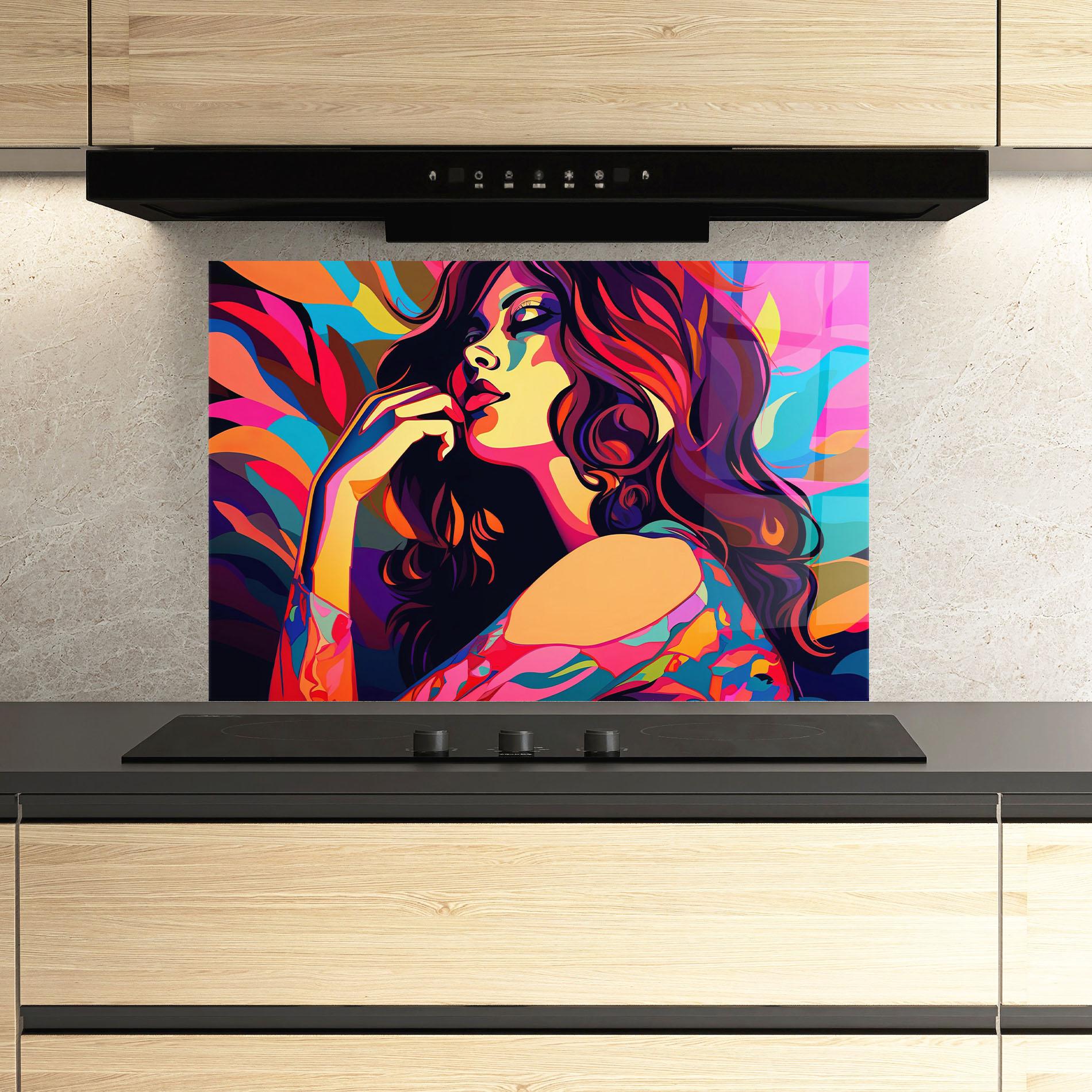 Konyhai üveg hátfal Pop Color Mix mockup 3