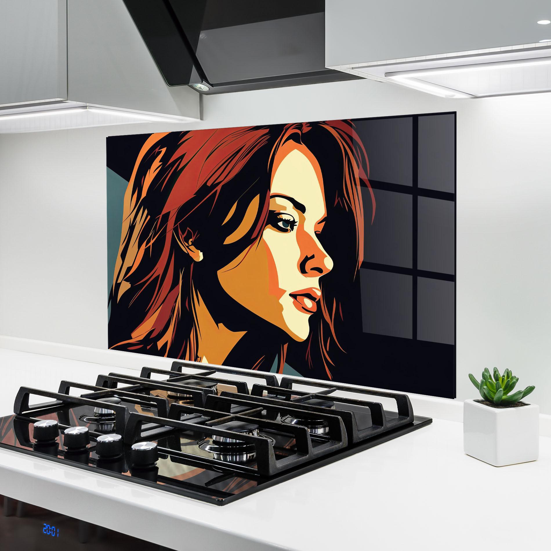 Konyhai üveg hátfal Brown Pop Hair mockup 6