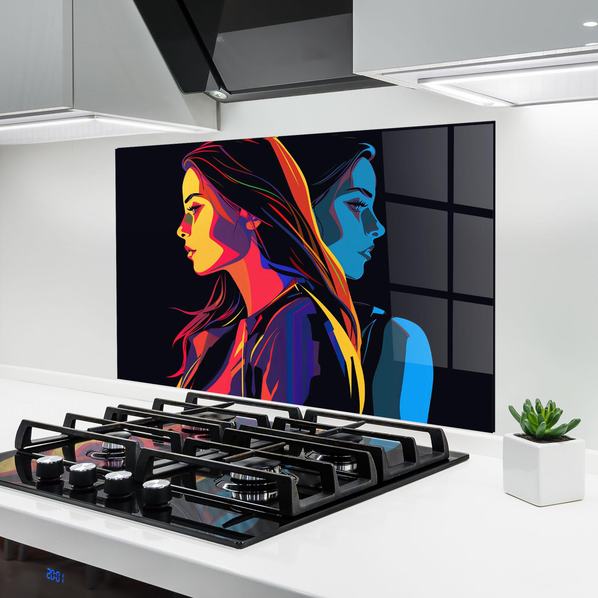 Konyhai üveg hátfal Minimalist Pop Female mockup 6