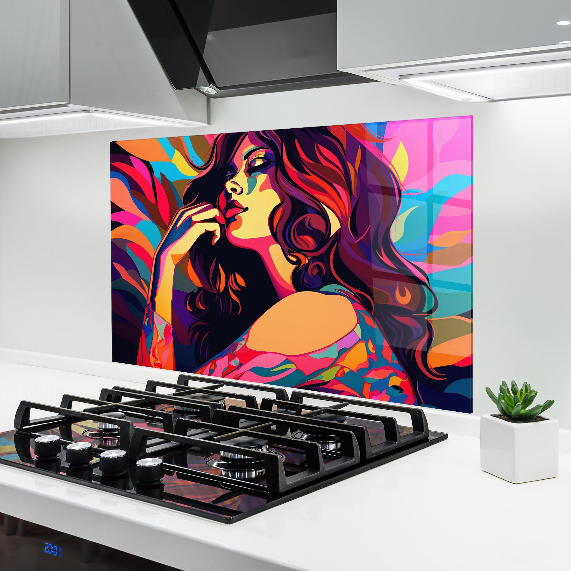 Konyhai üveg hátfal Pop Color Mix mockup 6