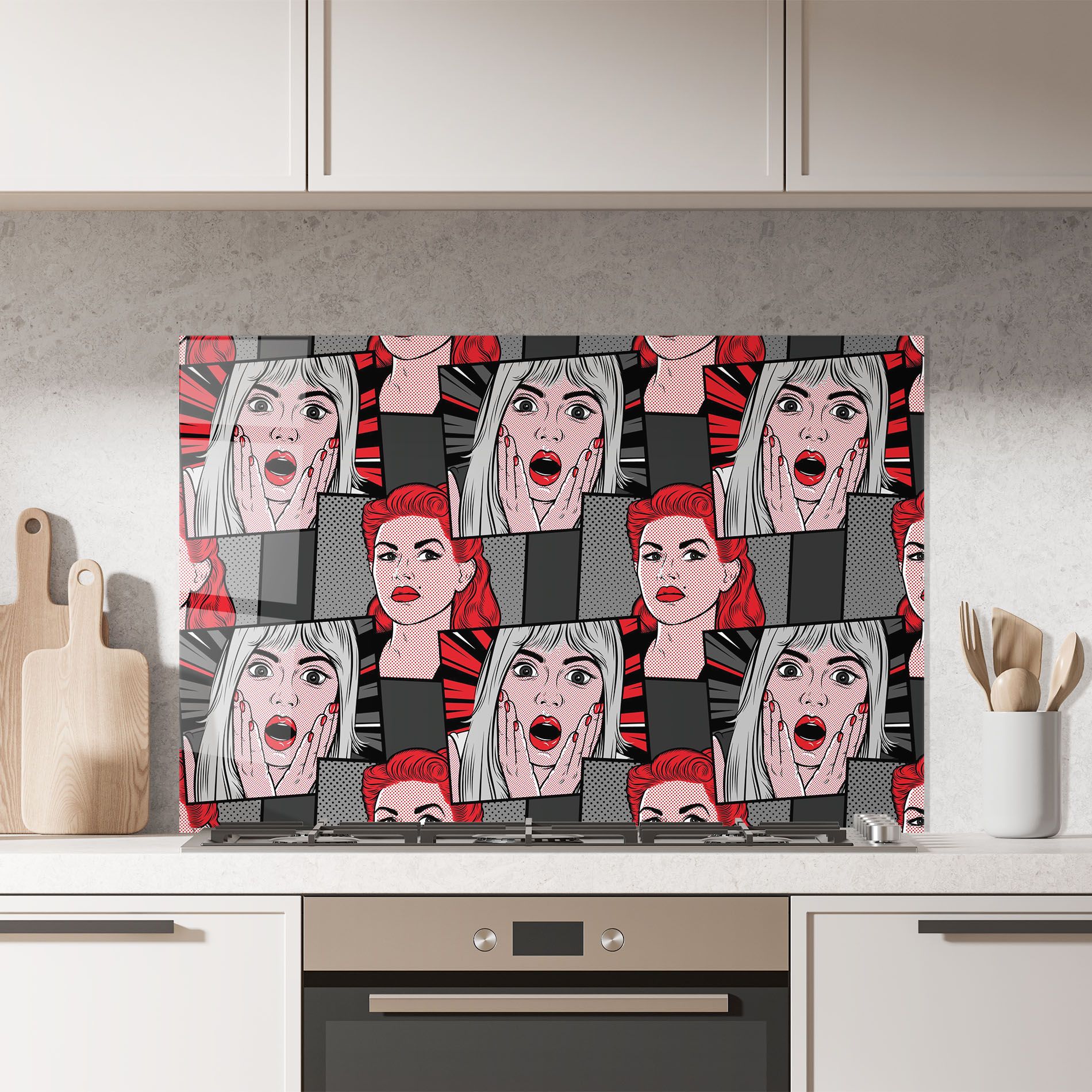 Grey Red Pop Art mockup 7