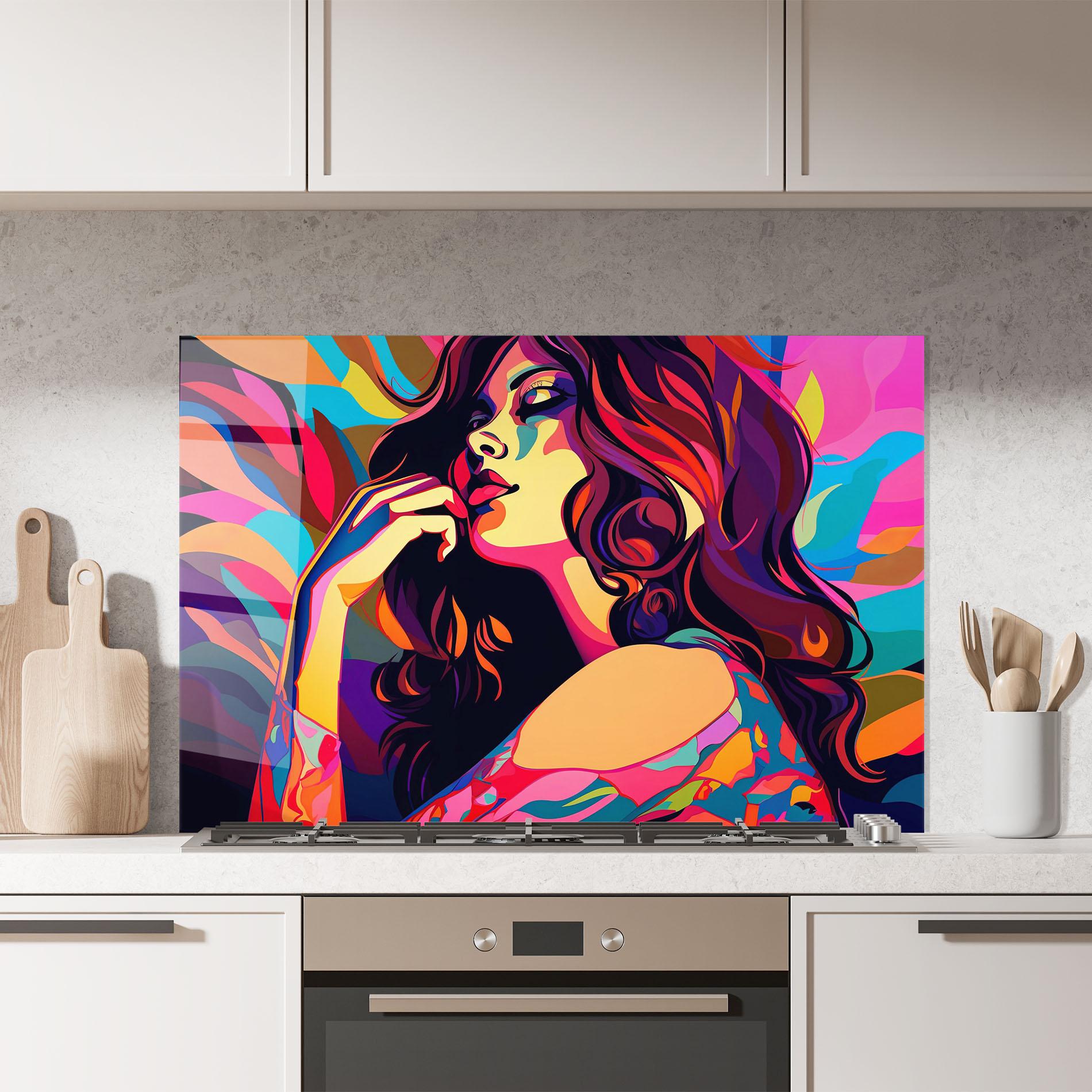 Konyhai üveg hátfal Pop Color Mix mockup 7