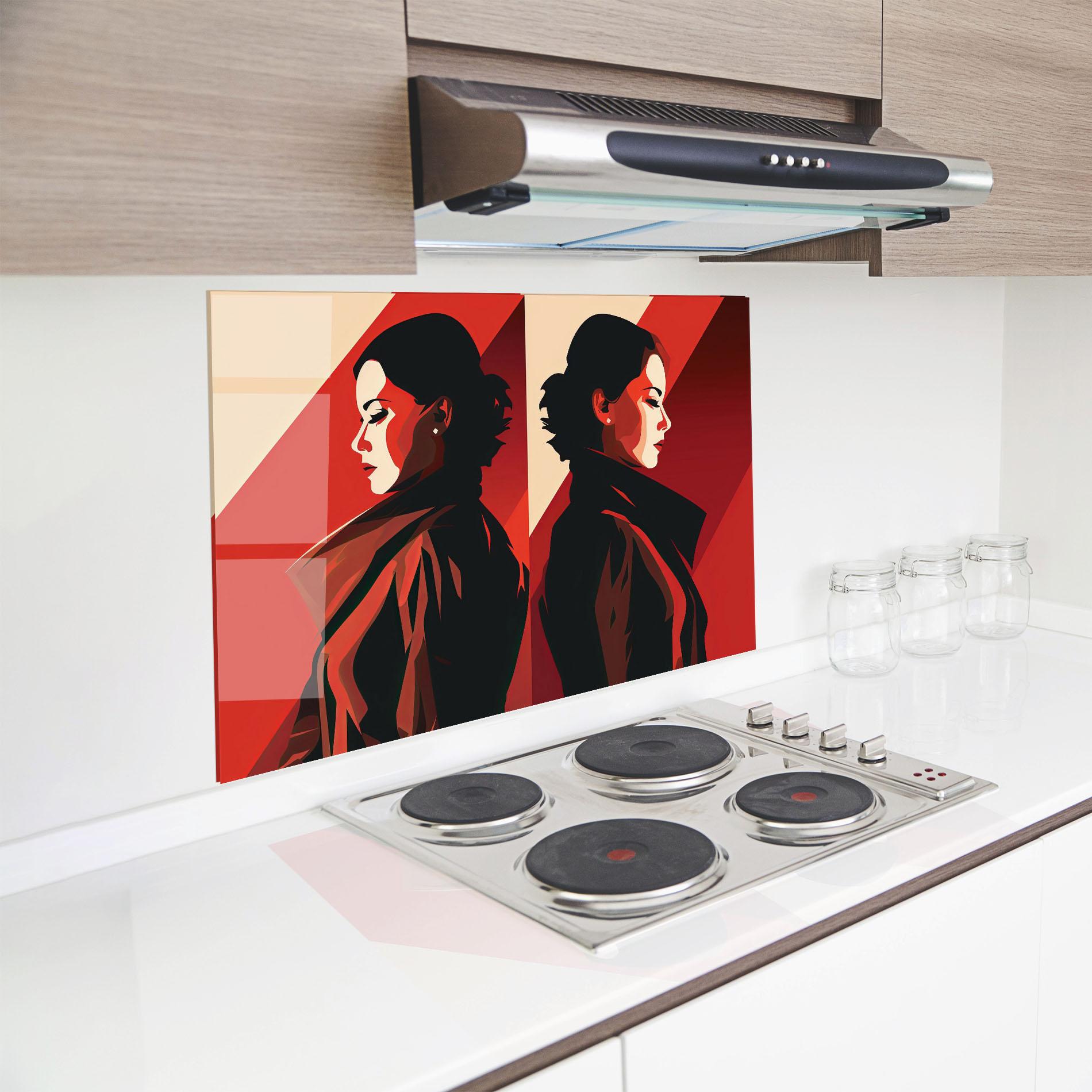 Konyhai üveg hátfal Pop Outfit Lady mockup 8