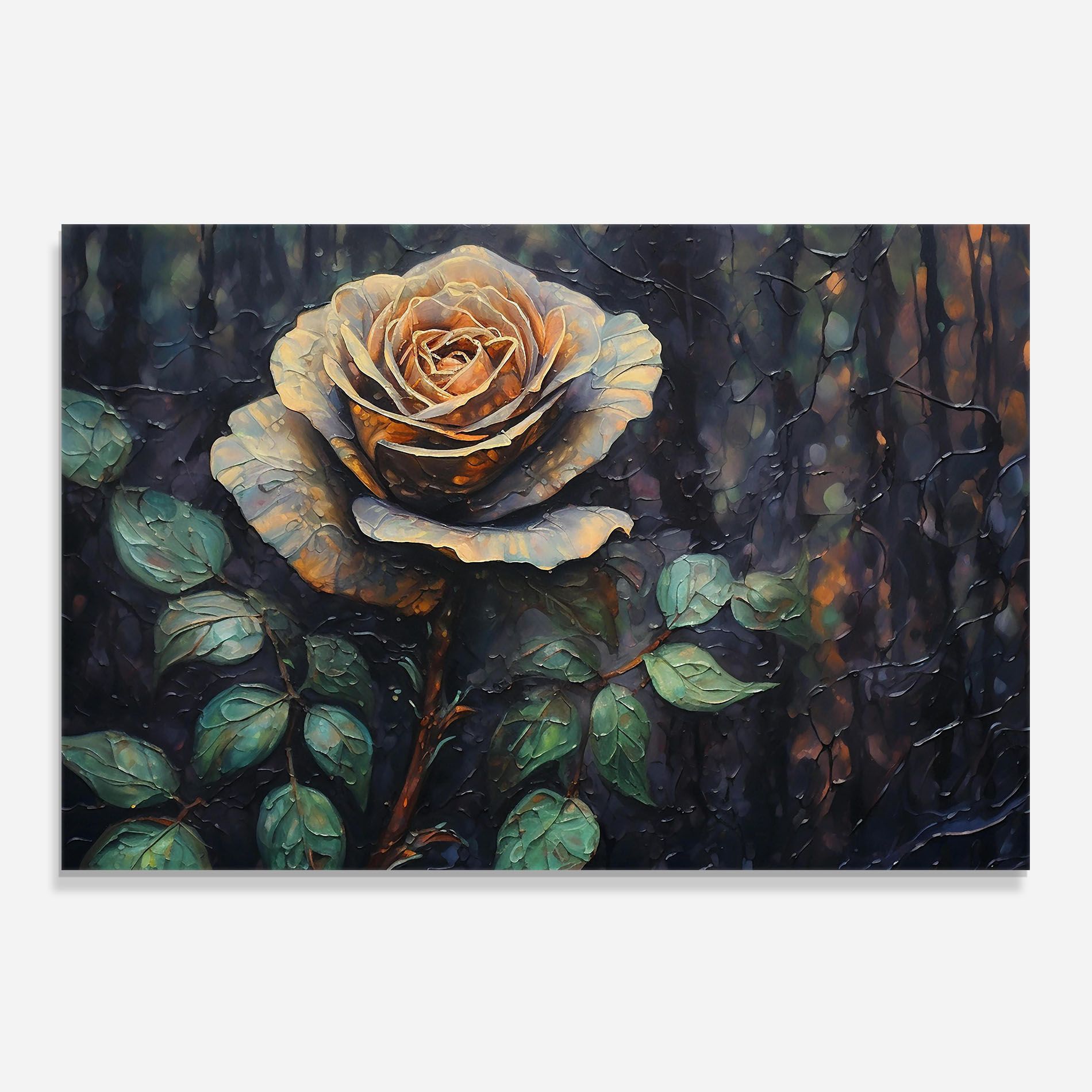 Blue Yellow Rose Art mockup 0