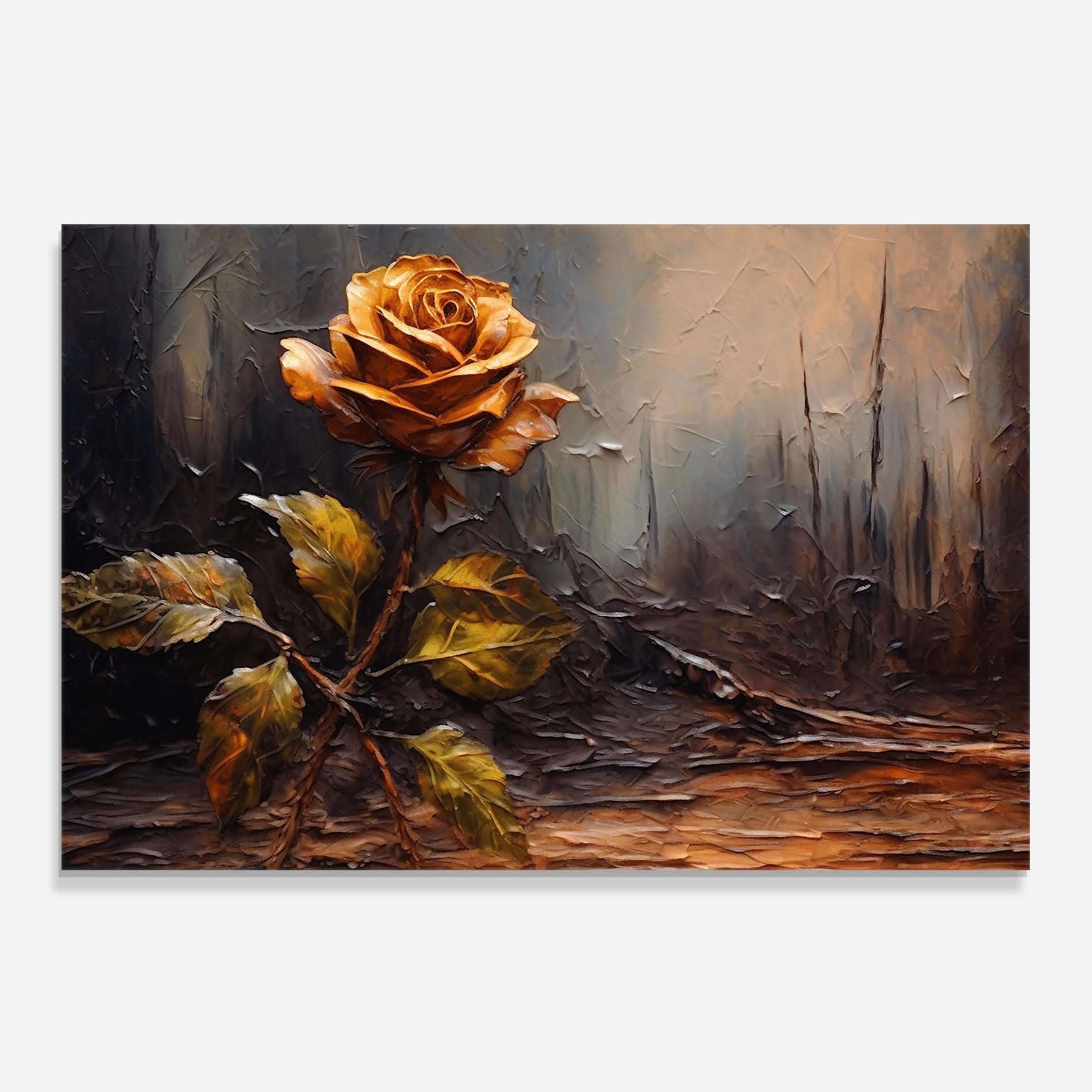 Konyhai üveg hátfal Orange Rose Art mockup 0