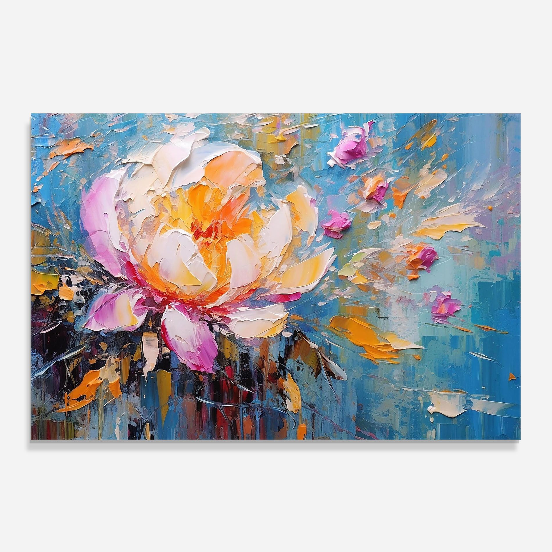 Pink Orange Peony Art mockup 0