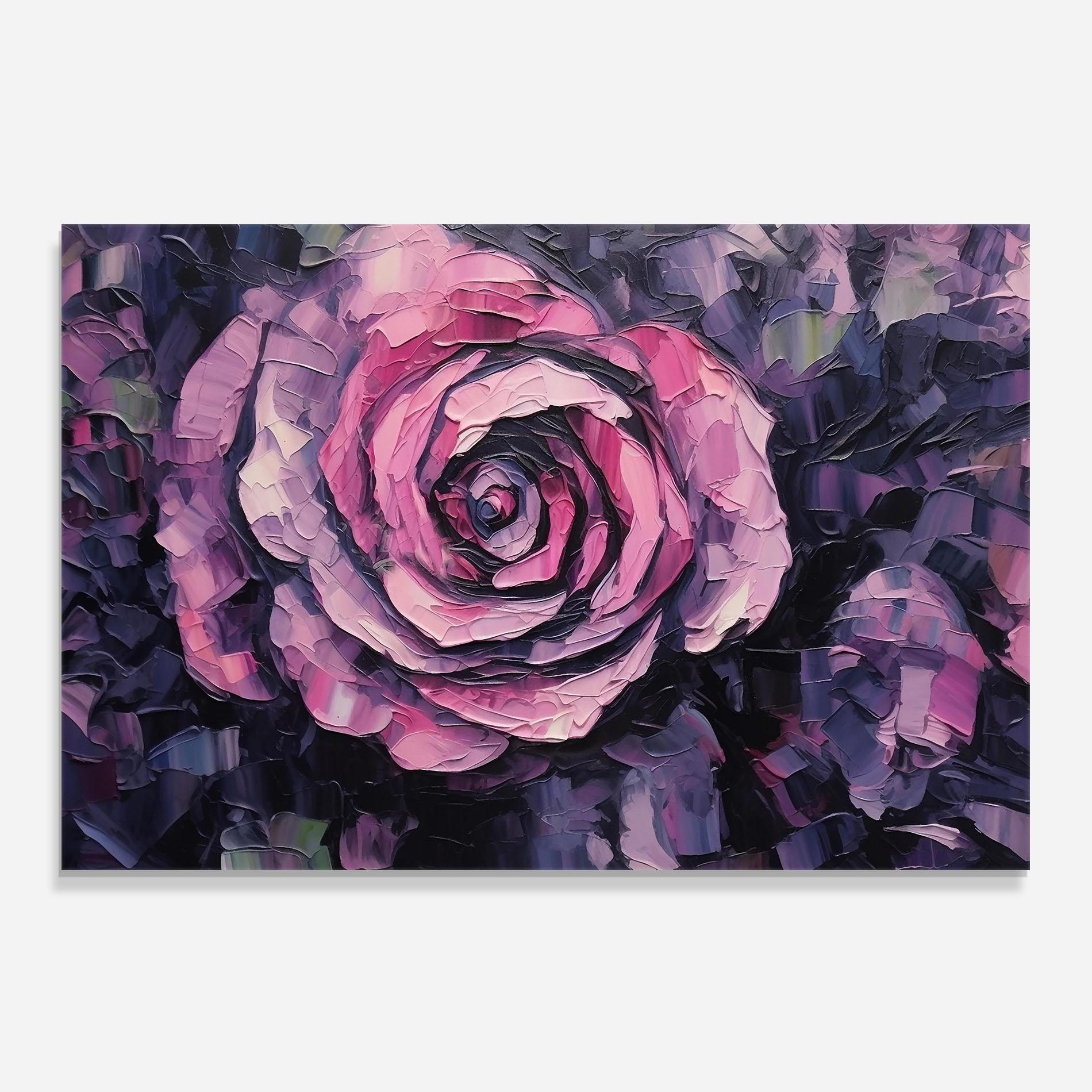 Konyhai üveg hátfal Pretty Purple Rose Art mockup 0