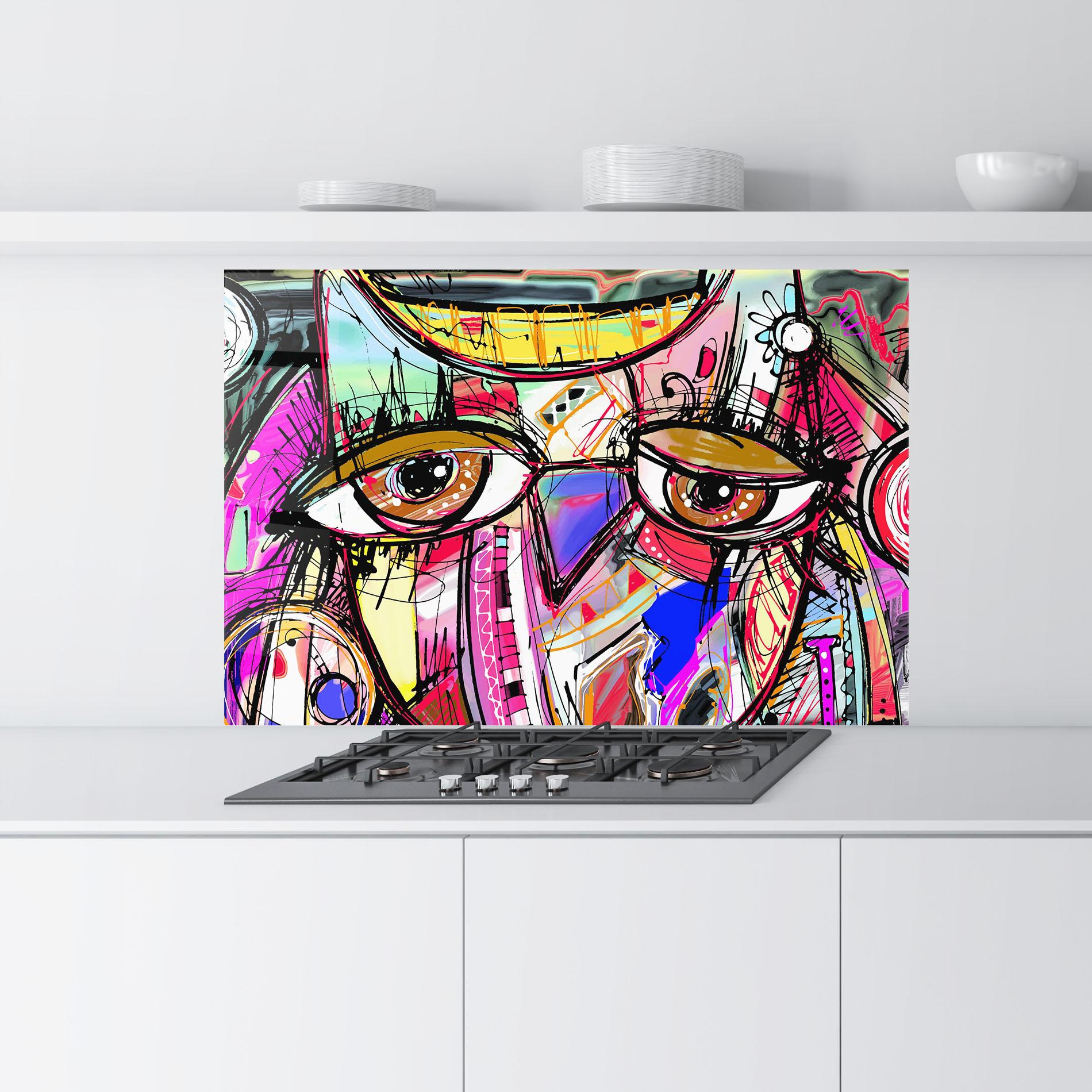 Konyhai üveg hátfal Color Mix Eyes mockup 9