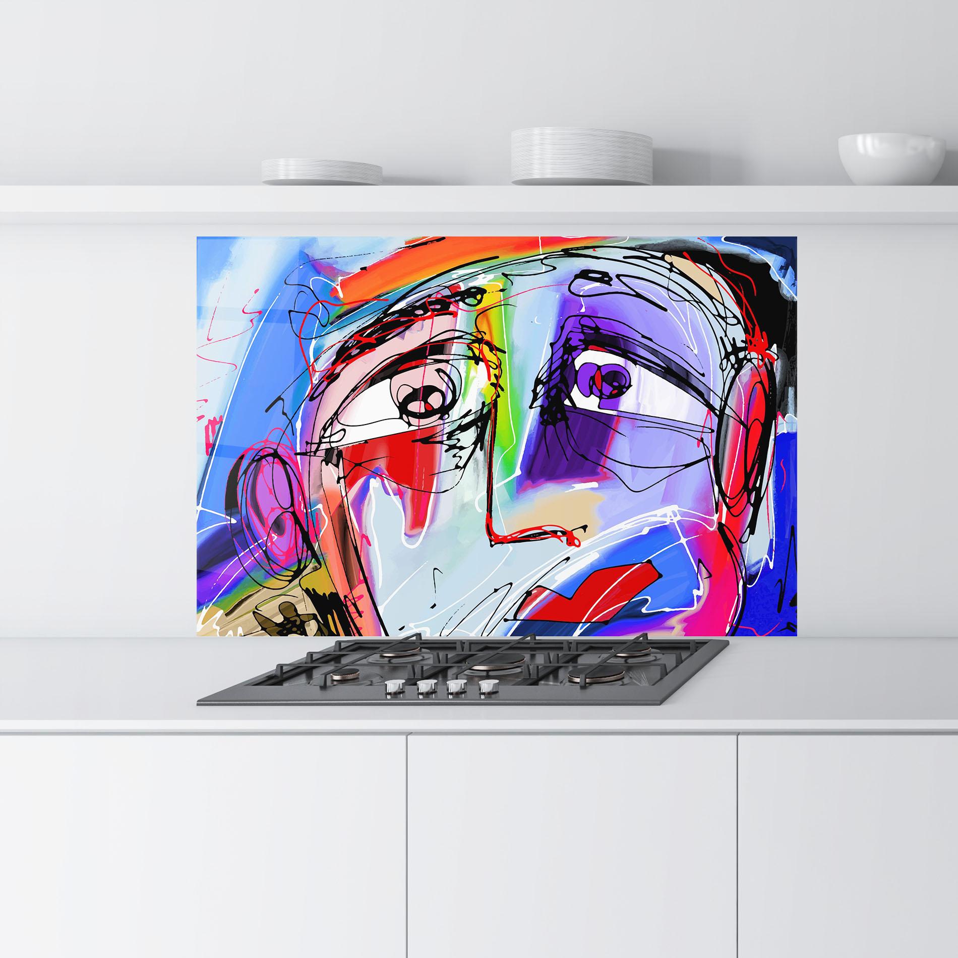 Konyhai üveg hátfal Color Mix Face mockup 9