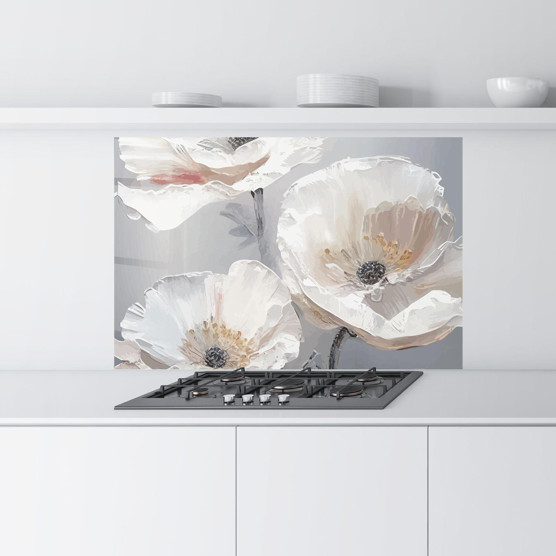 Konyhai üveg hátfal Cream Mix Flower mockup 9