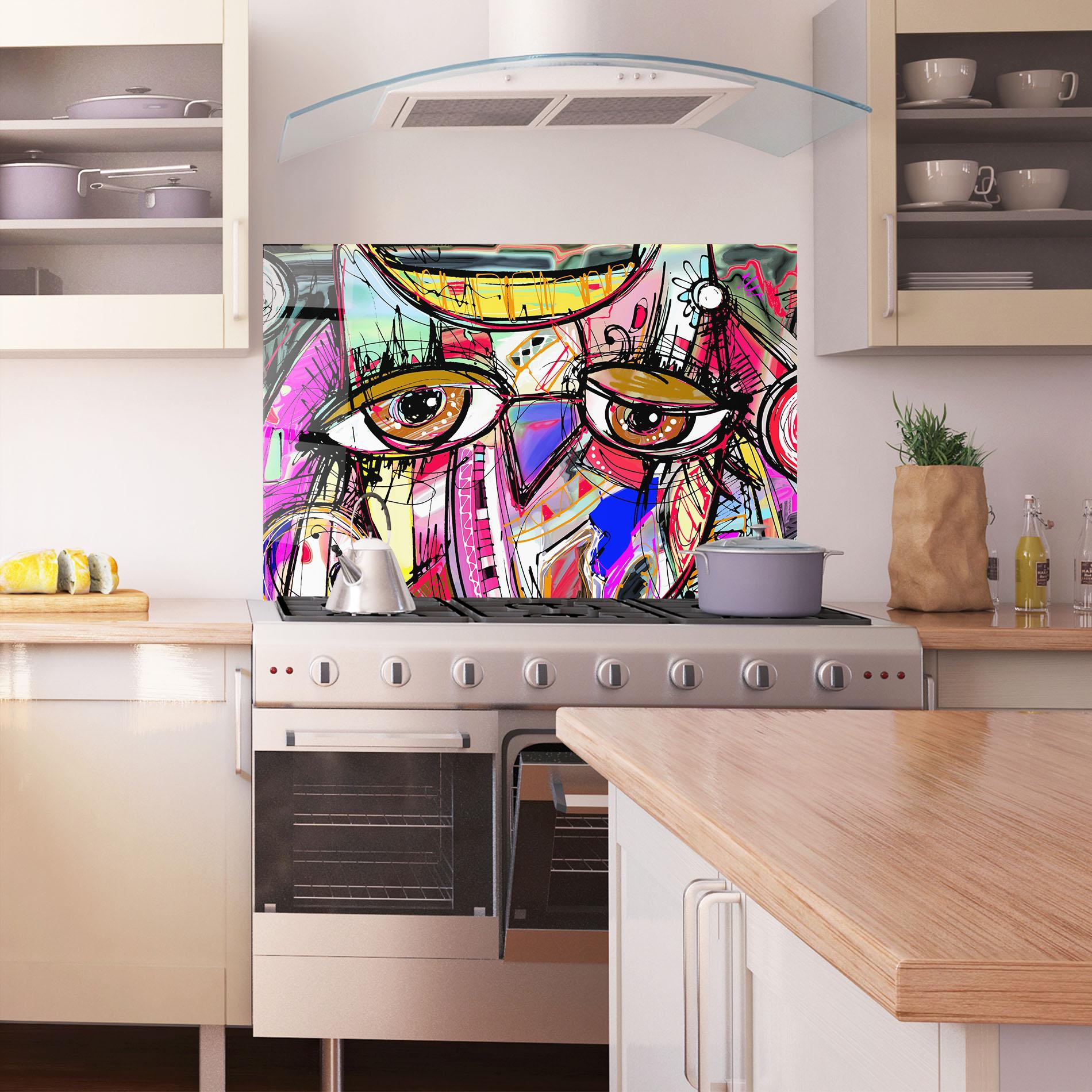 Konyhai üveg hátfal Color Mix Eyes mockup 1