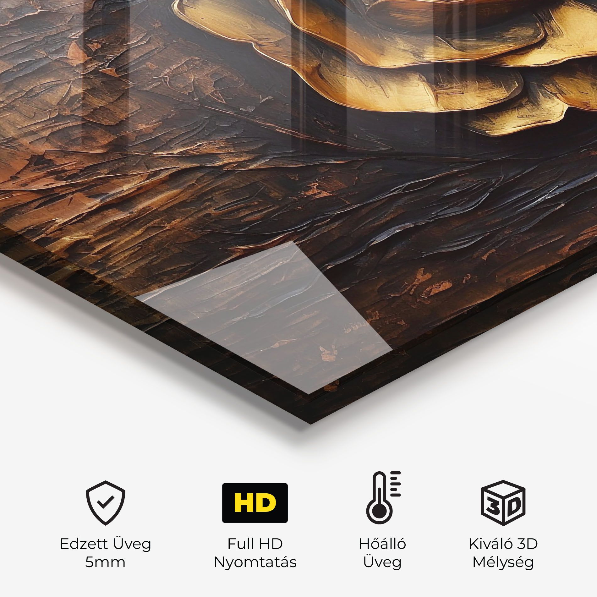 Gold Rose On Wood mockup 2