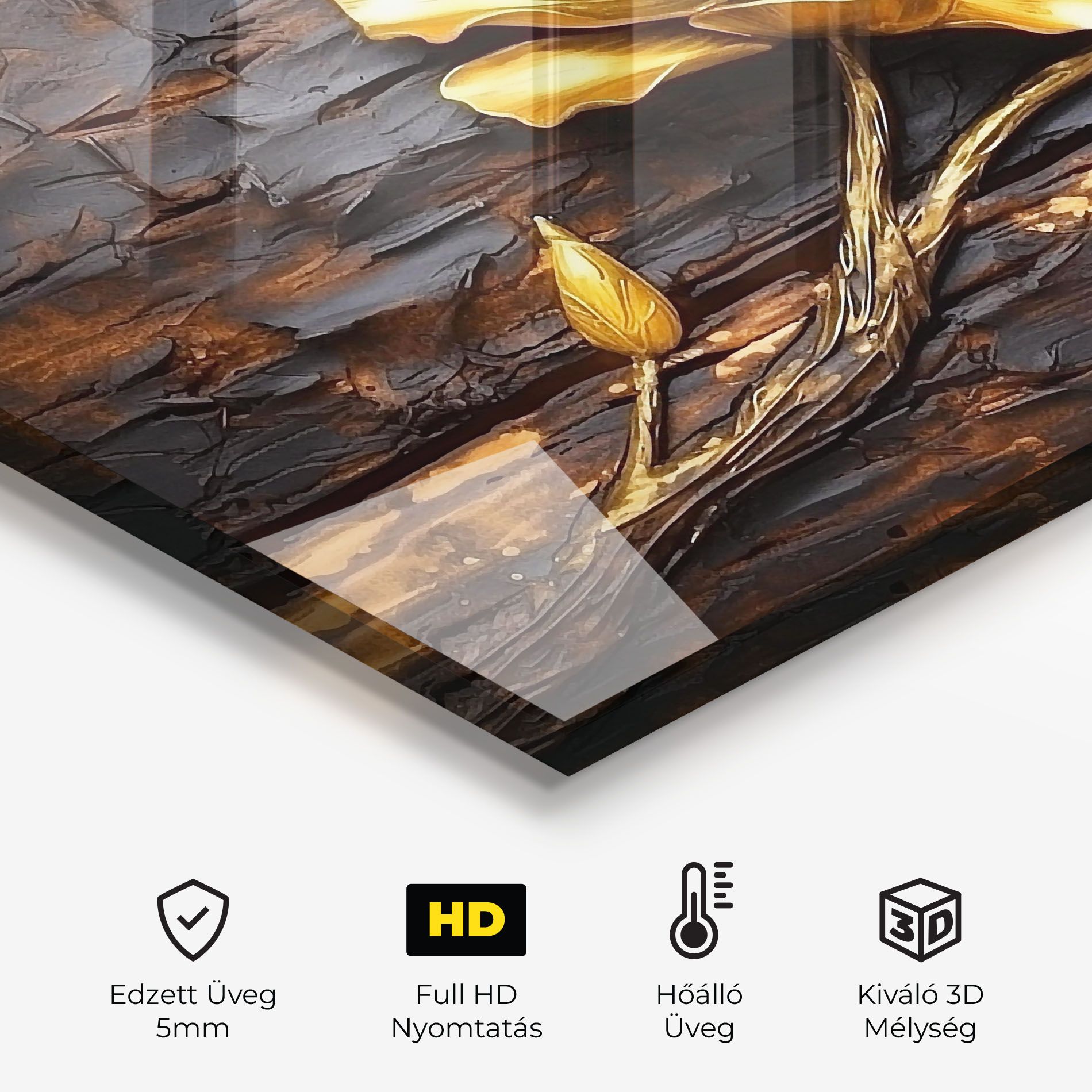 Golden Rose On Wood mockup 2