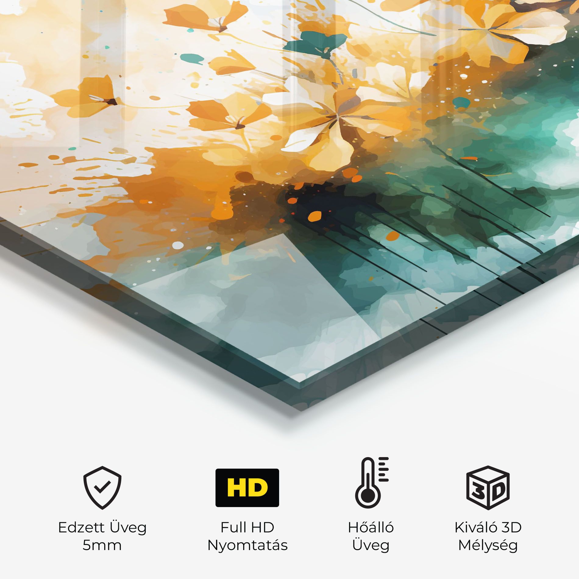 Orange Green Flowers mockup 2