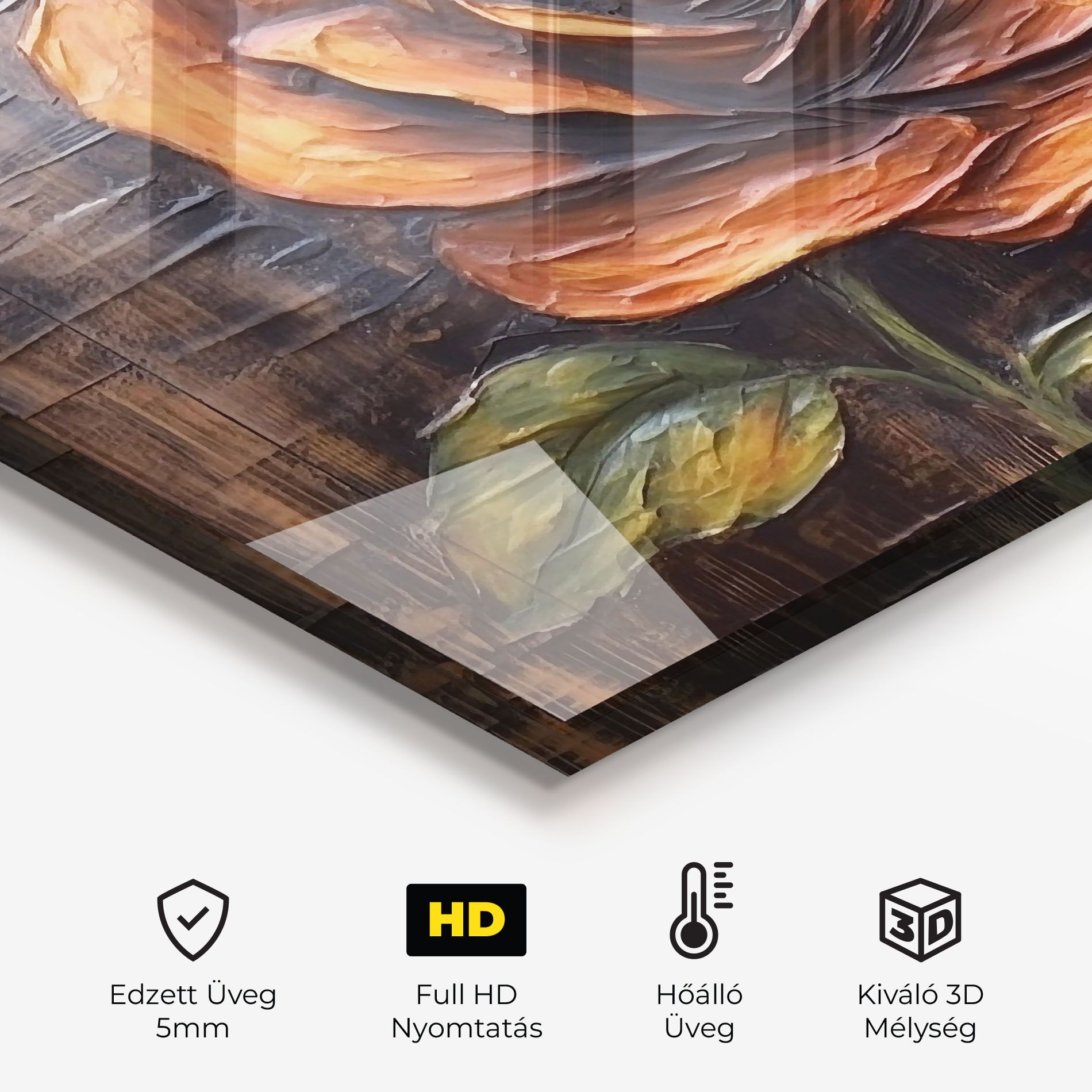 Orange Rose On Wood mockup 2