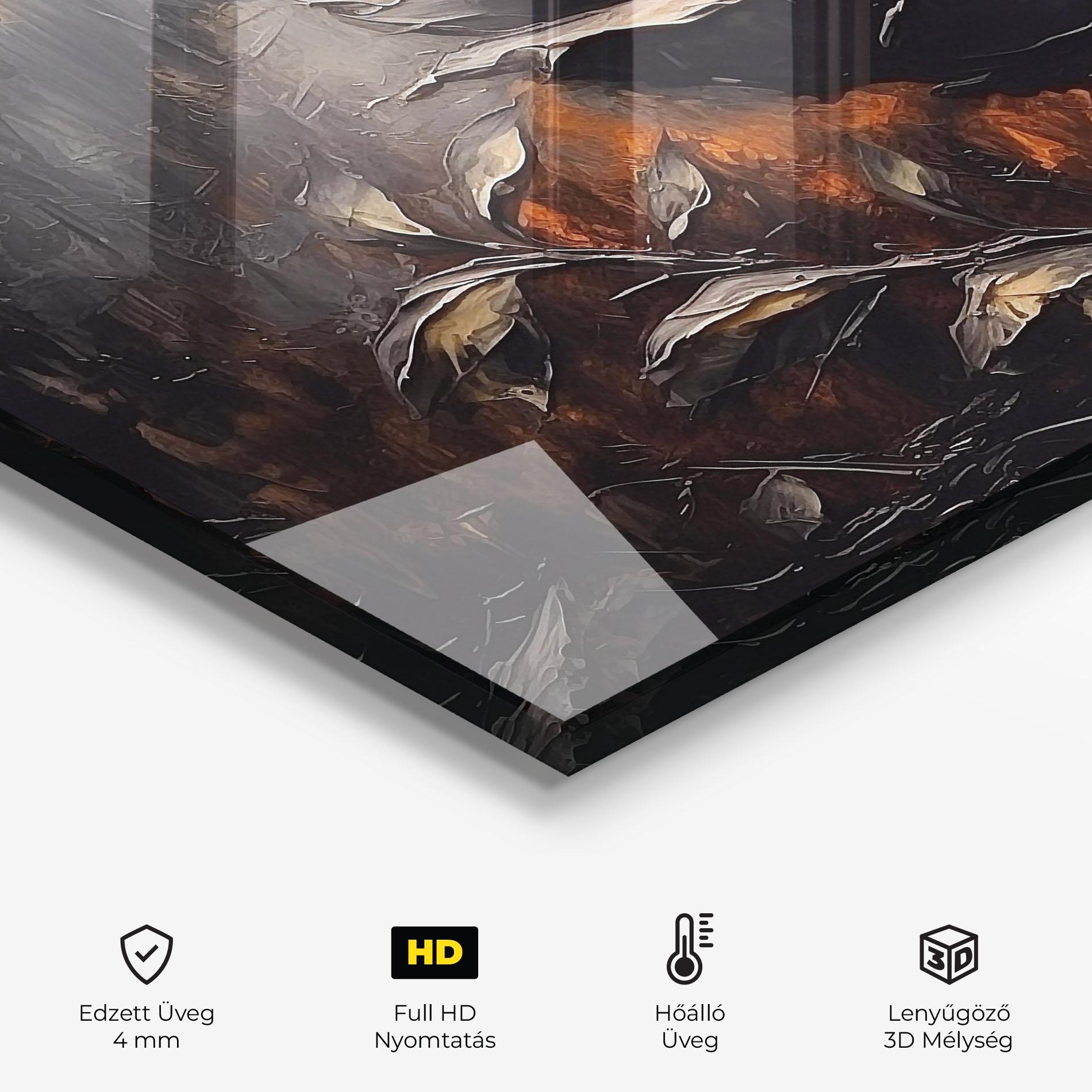 Konyhai üveg hátfal Black Rose Art mockup 2