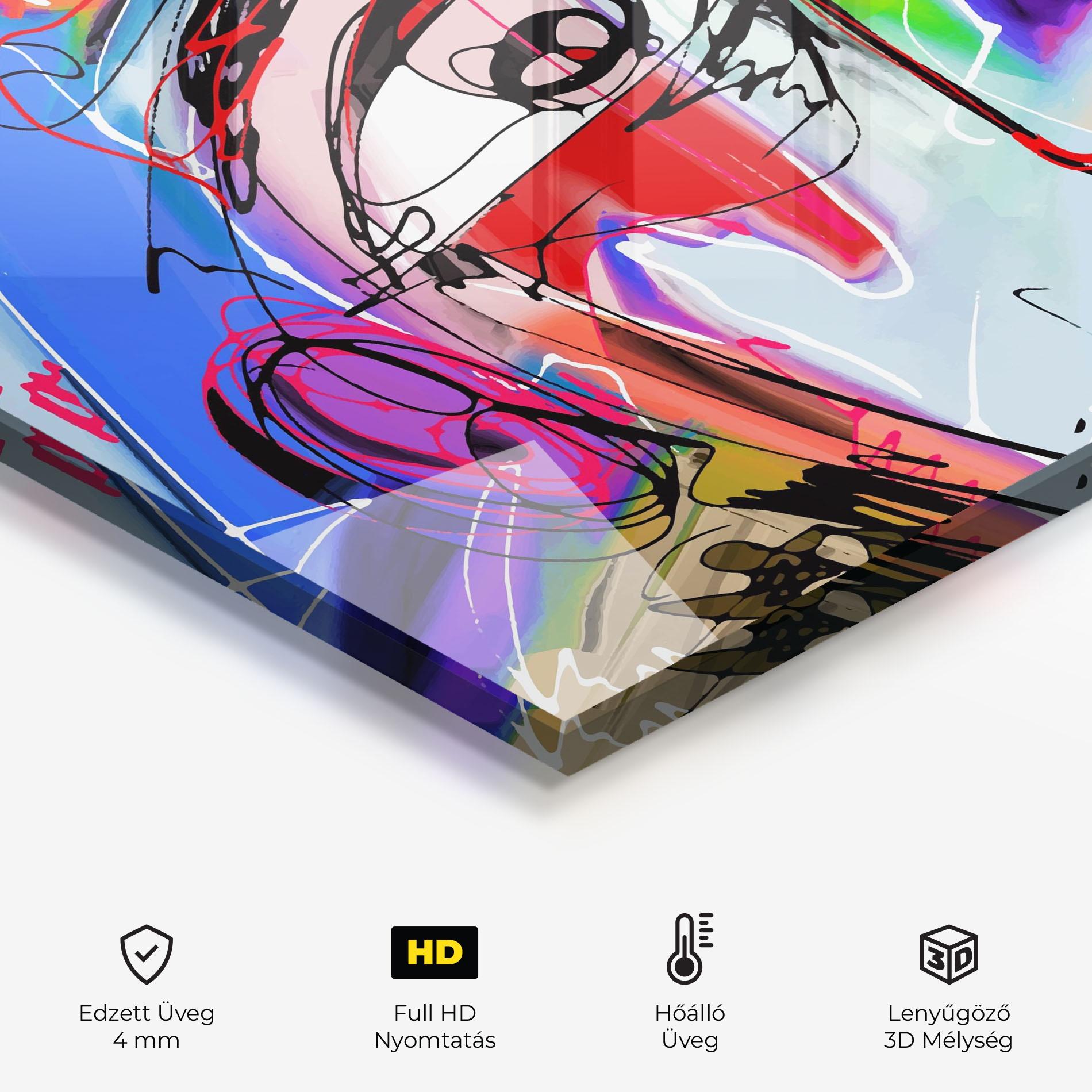 Konyhai üveg hátfal Color Mix Face mockup 2