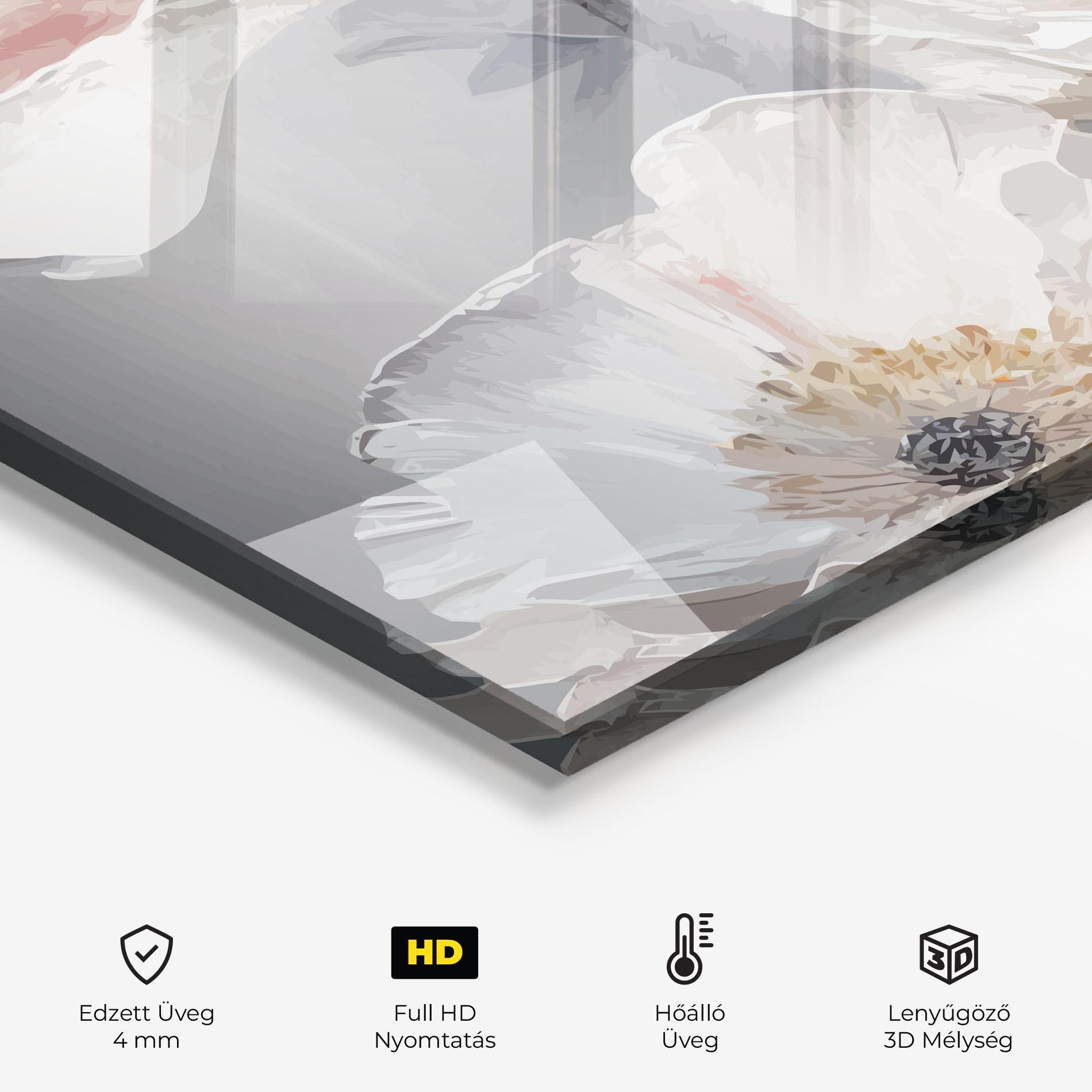 Konyhai üveg hátfal Cream Mix Flower mockup 2