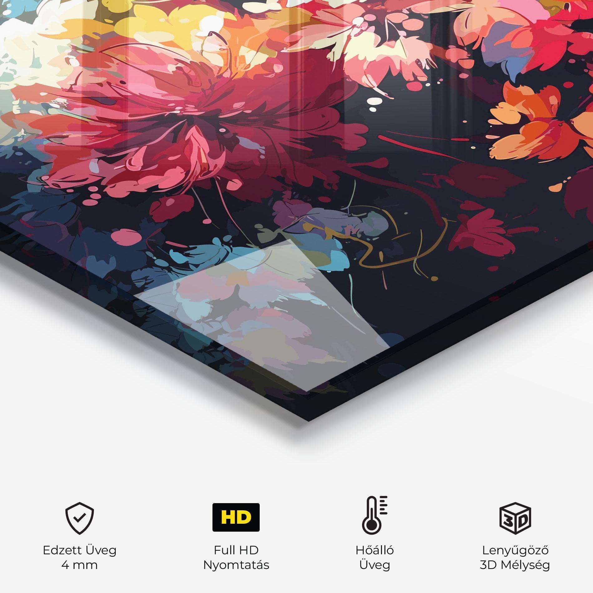 Konyhai üveg hátfal Flower Art Texture mockup 2