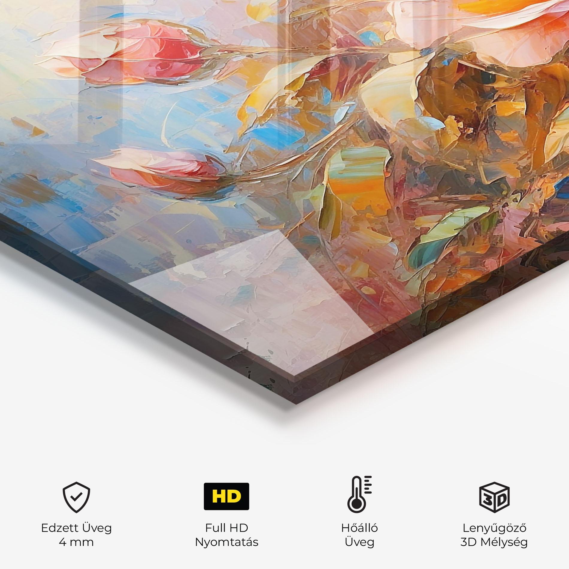 Konyhai üveg hátfal Light Pink Rose Art mockup 2