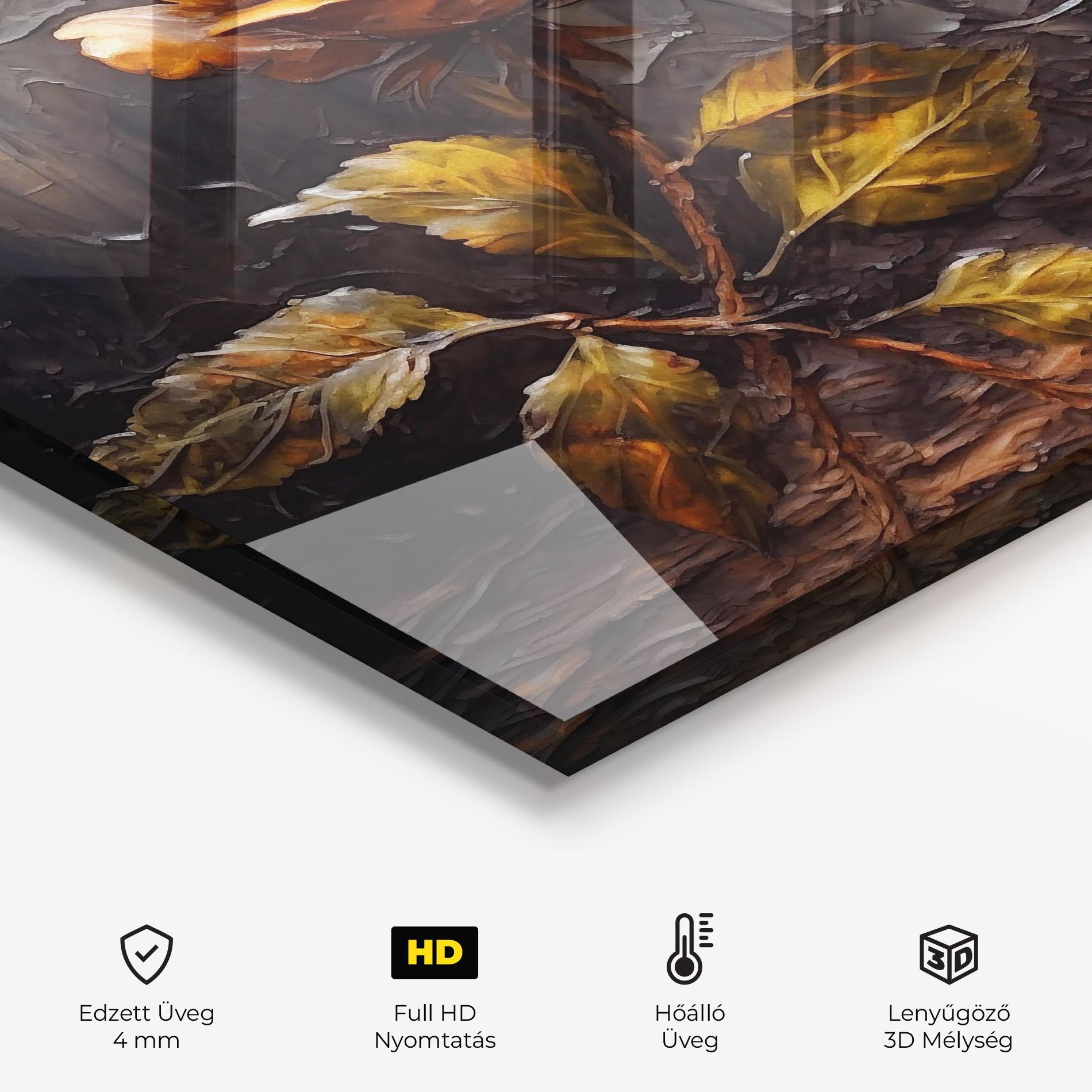 Konyhai üveg hátfal Orange Rose Art mockup 2