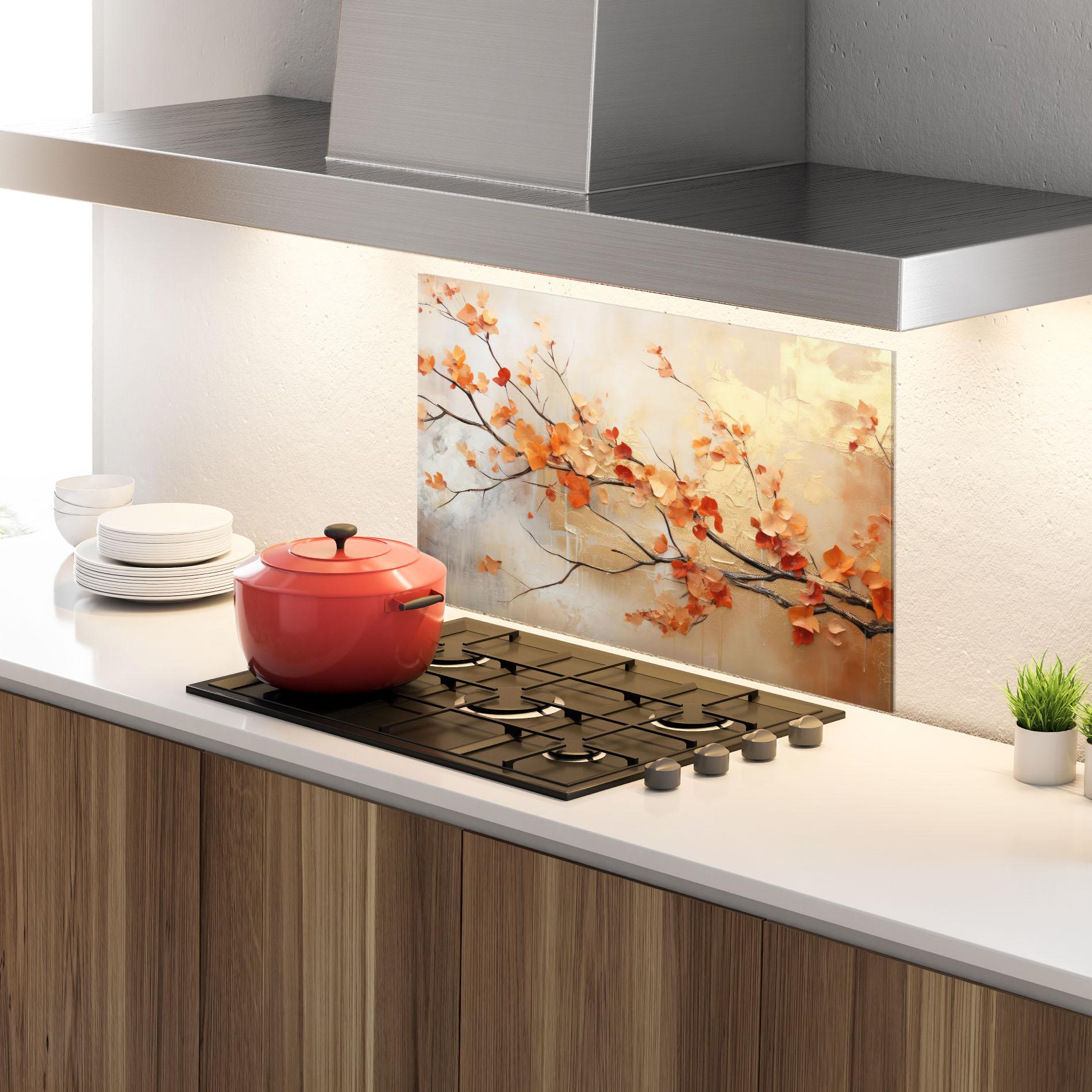 Konyhai üveg hátfal Autumn Nature Art mockup 4