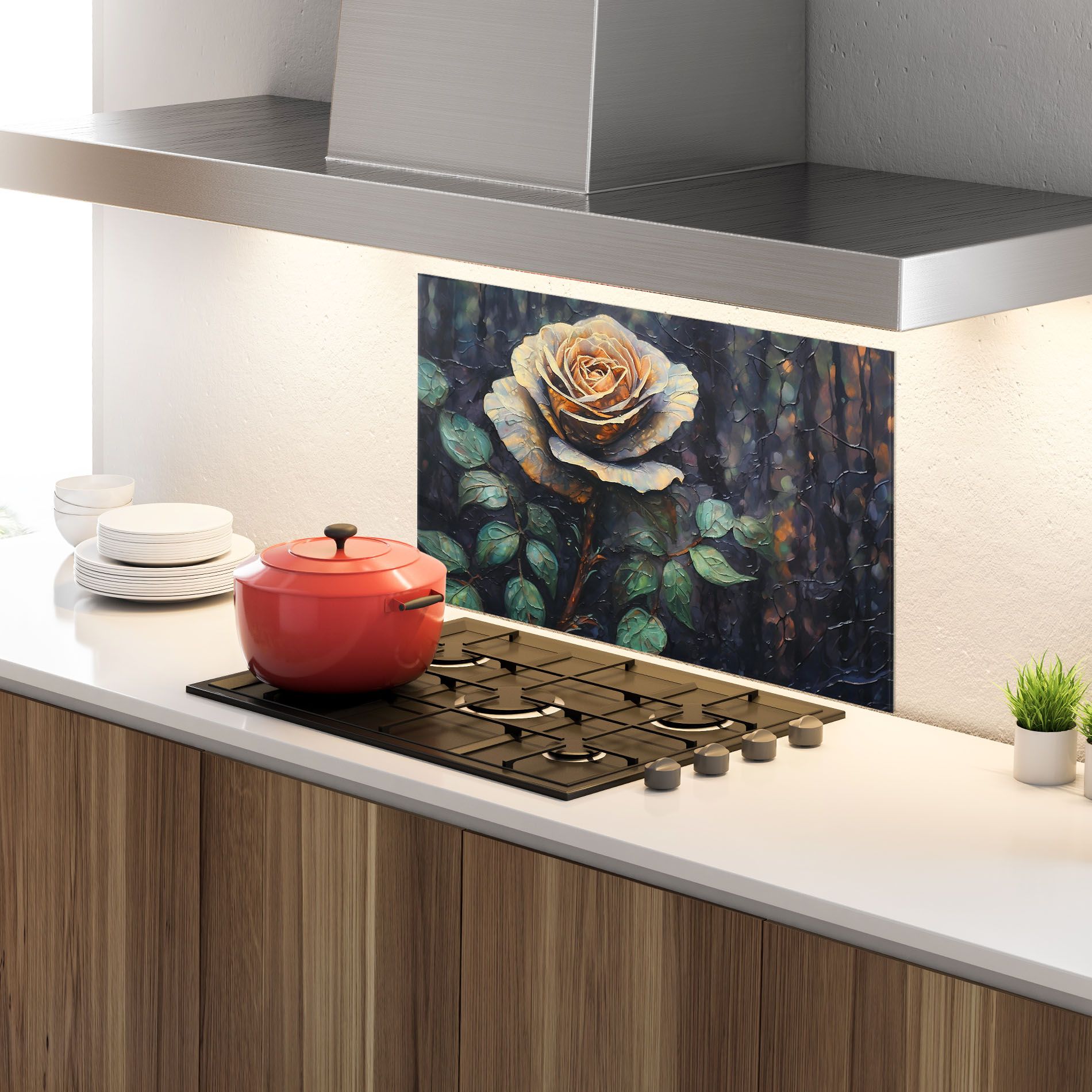 Blue Yellow Rose Art mockup 4