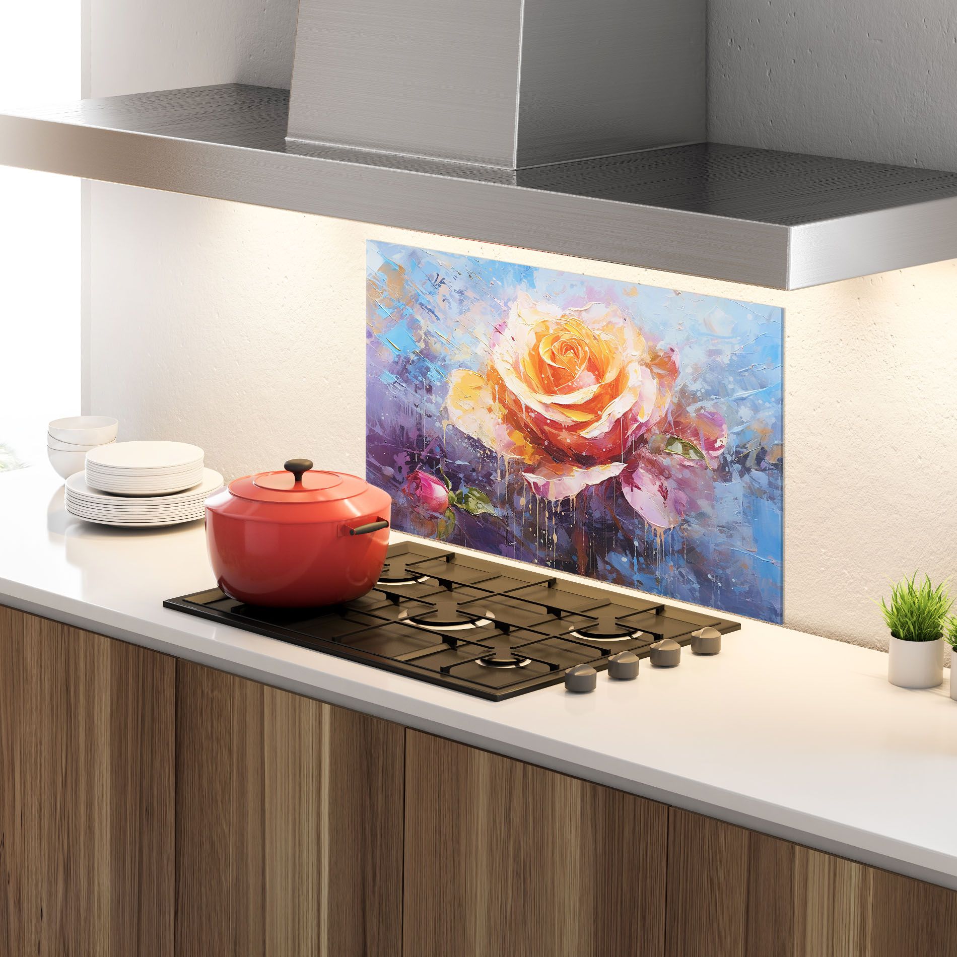 Orange Pink Peony Art mockup 4