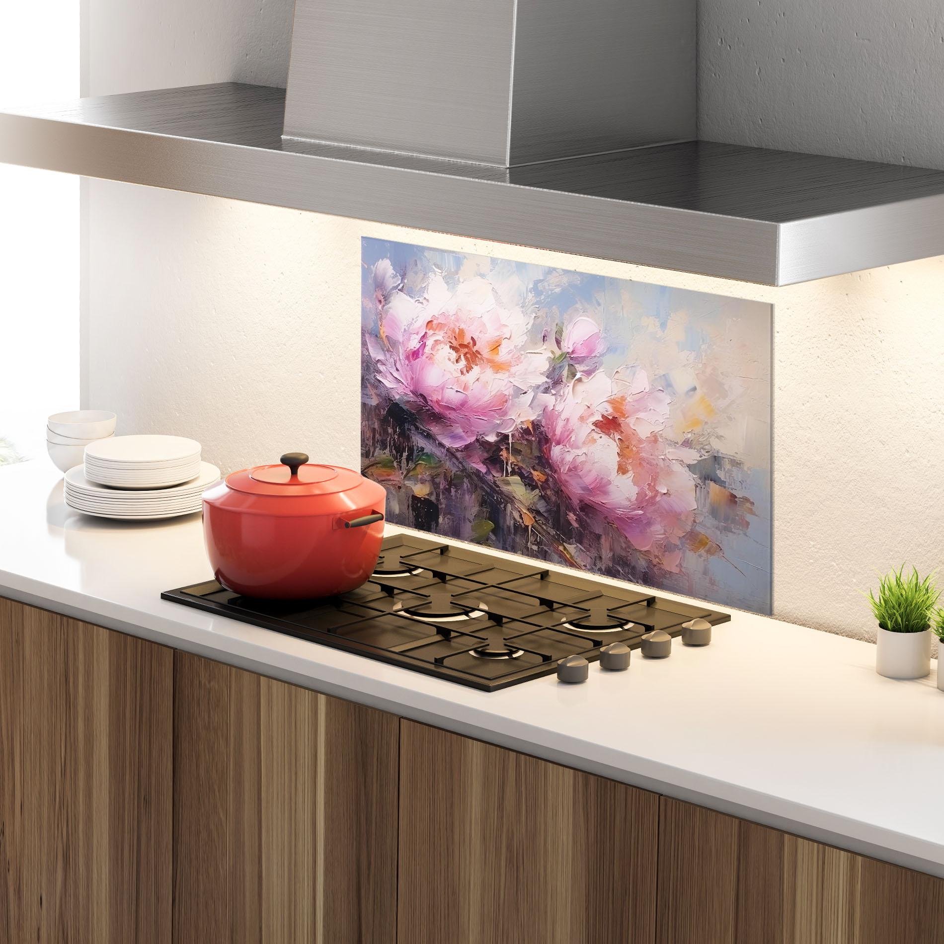 Konyhai üveg hátfal Peony Art mockup 4