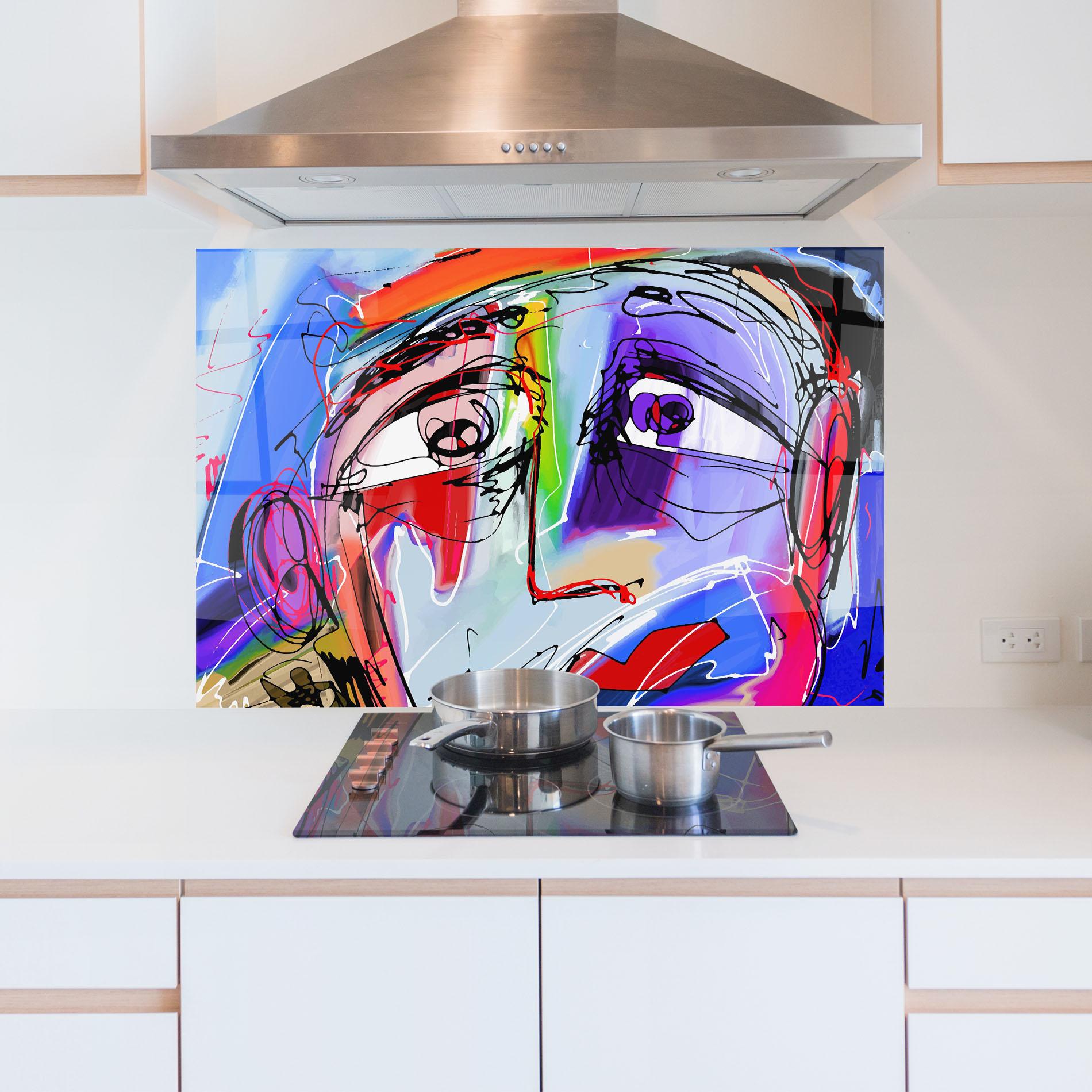 Konyhai üveg hátfal Color Mix Face mockup 5