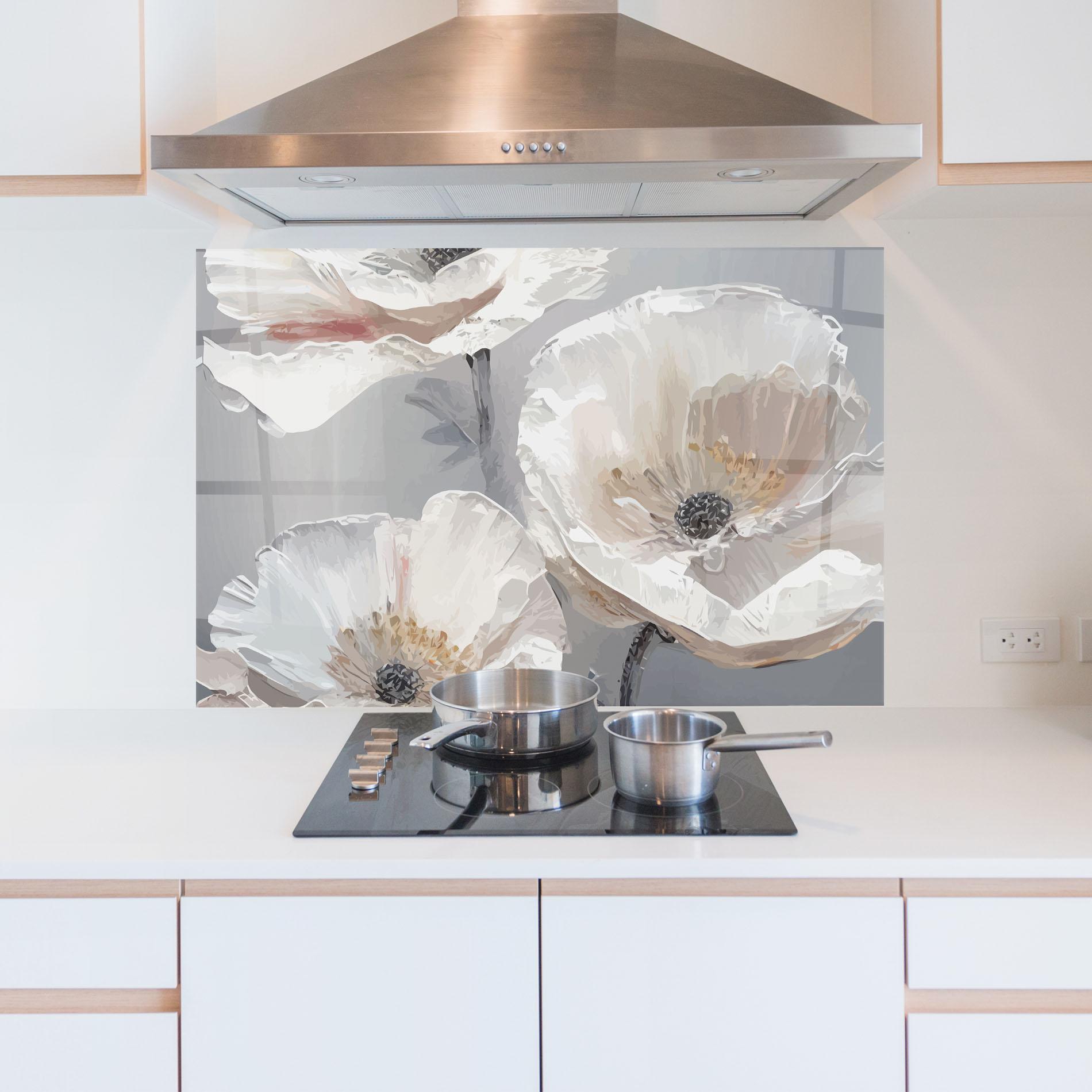 Konyhai üveg hátfal Cream Mix Flower mockup 5