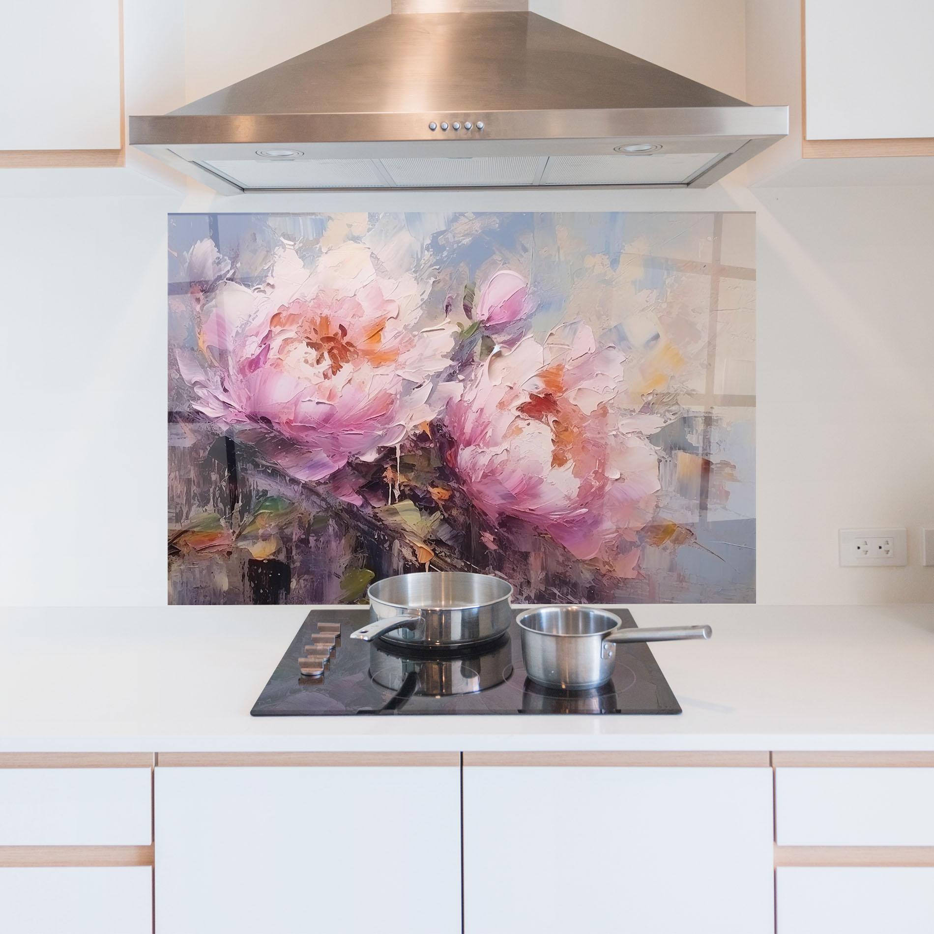 Konyhai üveg hátfal Peony Art mockup 5