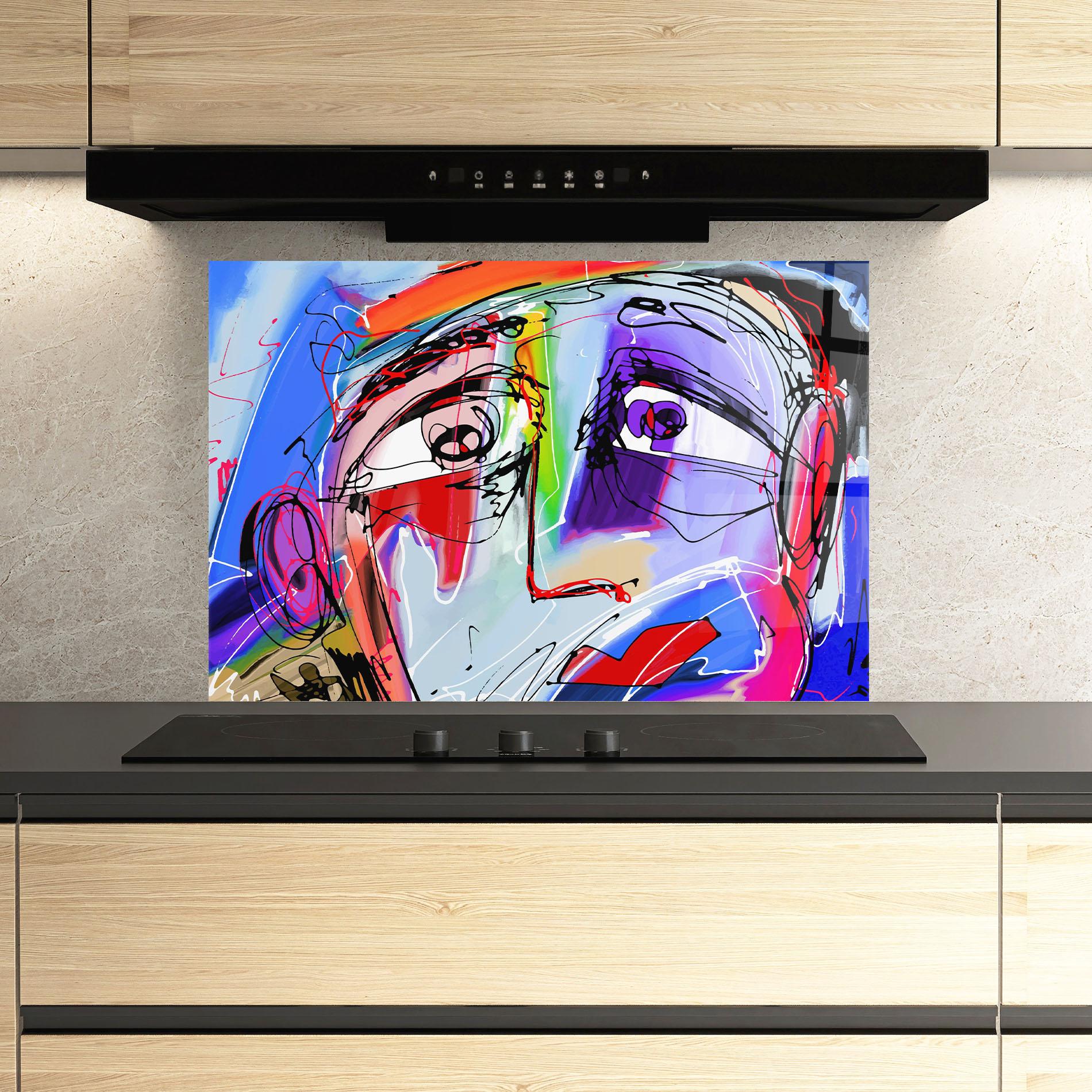 Konyhai üveg hátfal Color Mix Face mockup 3